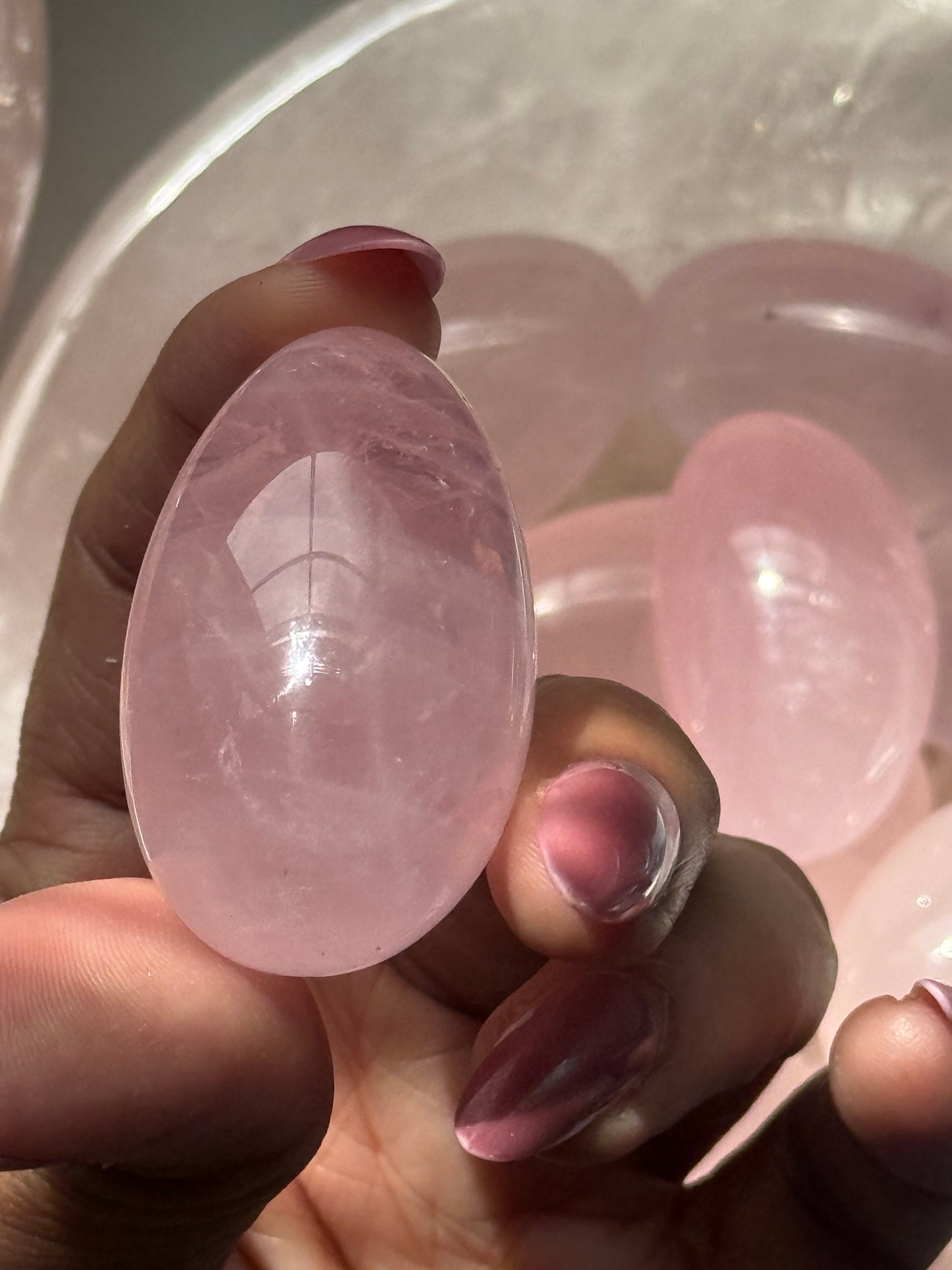 Star Rose Quartz Lingam, Shiva Lingam, Crystal Shiva Lingam, Rose Quartz Tumble
