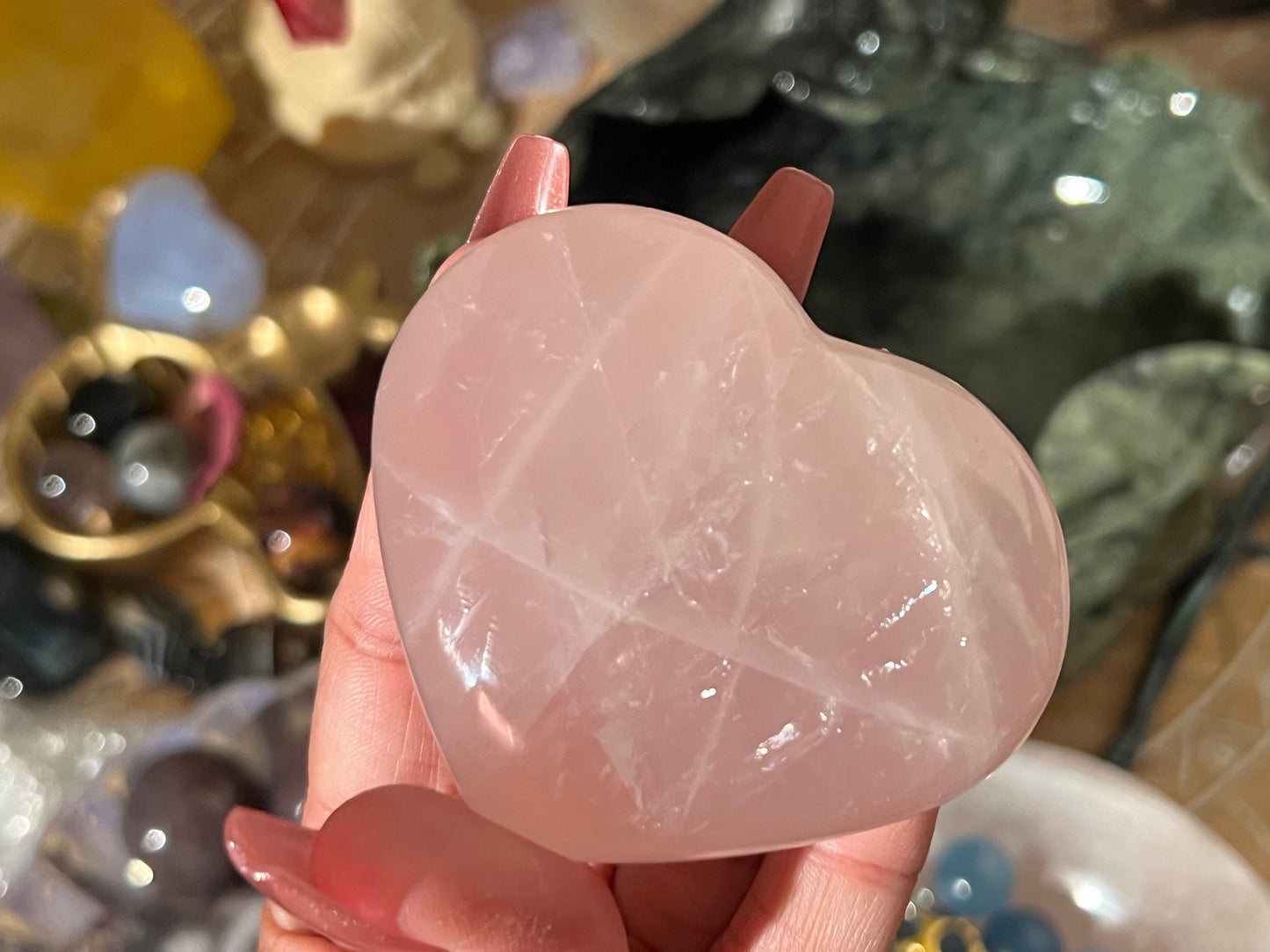 Lovely Rose Quartz Heart, Rose Quartz, Authentic Rose Quartz, Gift for her, Crystals For Love, Heart Chakra Healing Crystal