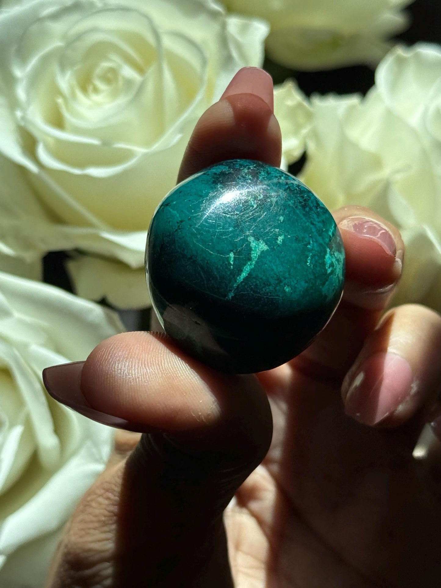 Chrysocolla tumble, Polished Chrysocolla, Natural Chrysocolla, Malachite Chrysocolla Tumble, Crystal Gifts, Tumble Crystals, SMALL