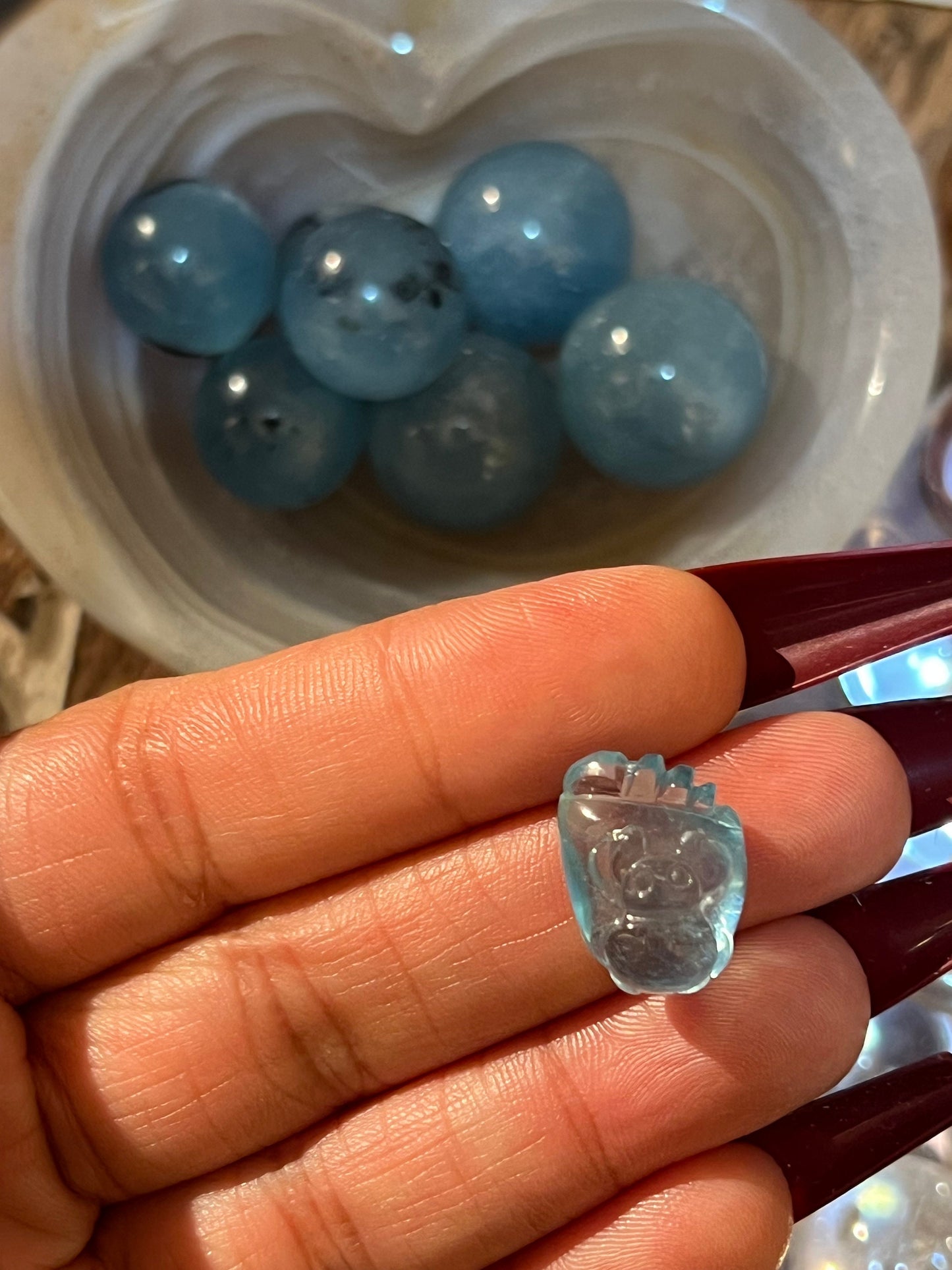Aquamarine Foot Charm, Blue Aquamarine, Gemstone, Aquamarine Jewelry, Aquamarine Gemstone, Aquamarine Gifts, Crystal Carvings,