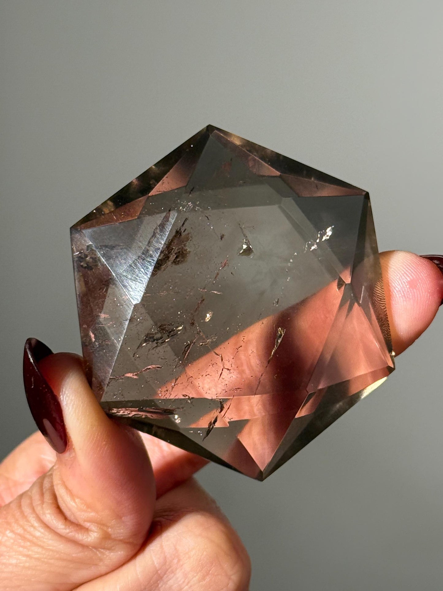 Crystal Hexagon Faceted Quartz, Star Of David Quartz, Faceted Smoky Quartz, Merkaba Quartz, Metaphysical Gifts, Crystal Gifts
