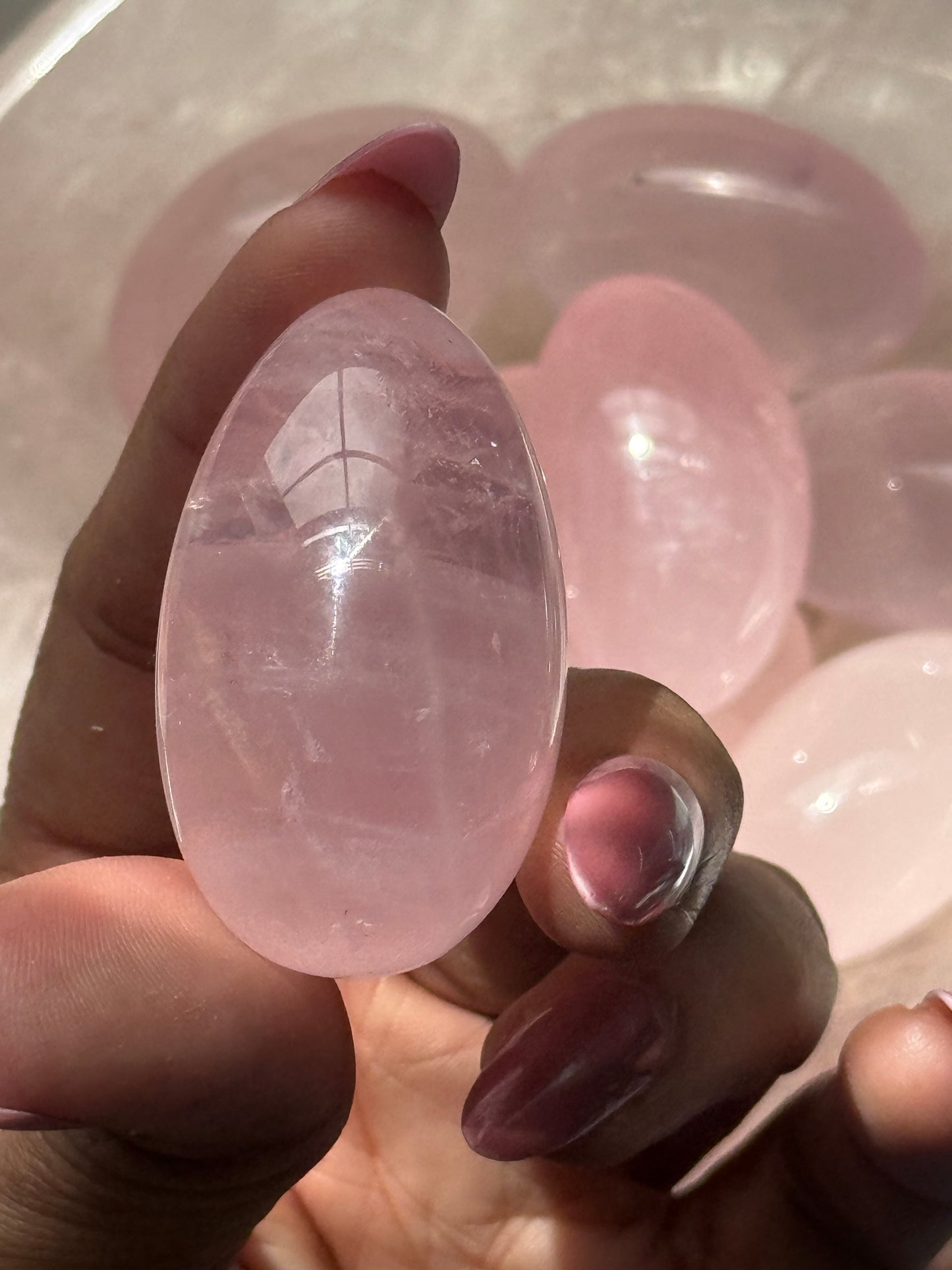 Star Rose Quartz Lingam, Shiva Lingam, Crystal Shiva Lingam, Rose Quartz Tumble