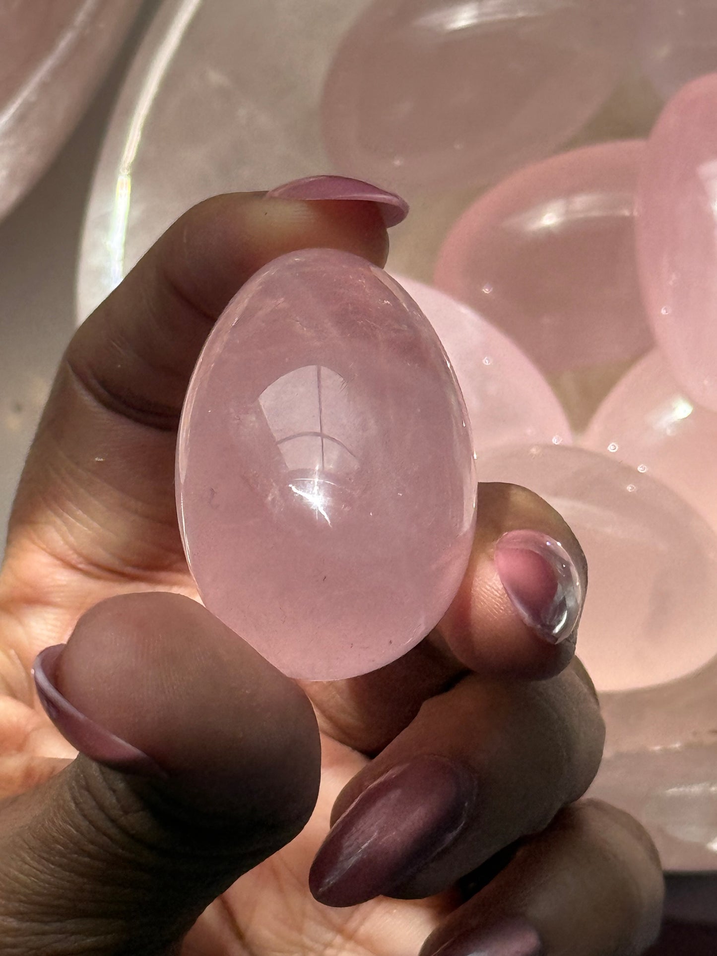 Star Rose Quartz Lingam, Shiva Lingam, Crystal Shiva Lingam, Rose Quartz Tumble