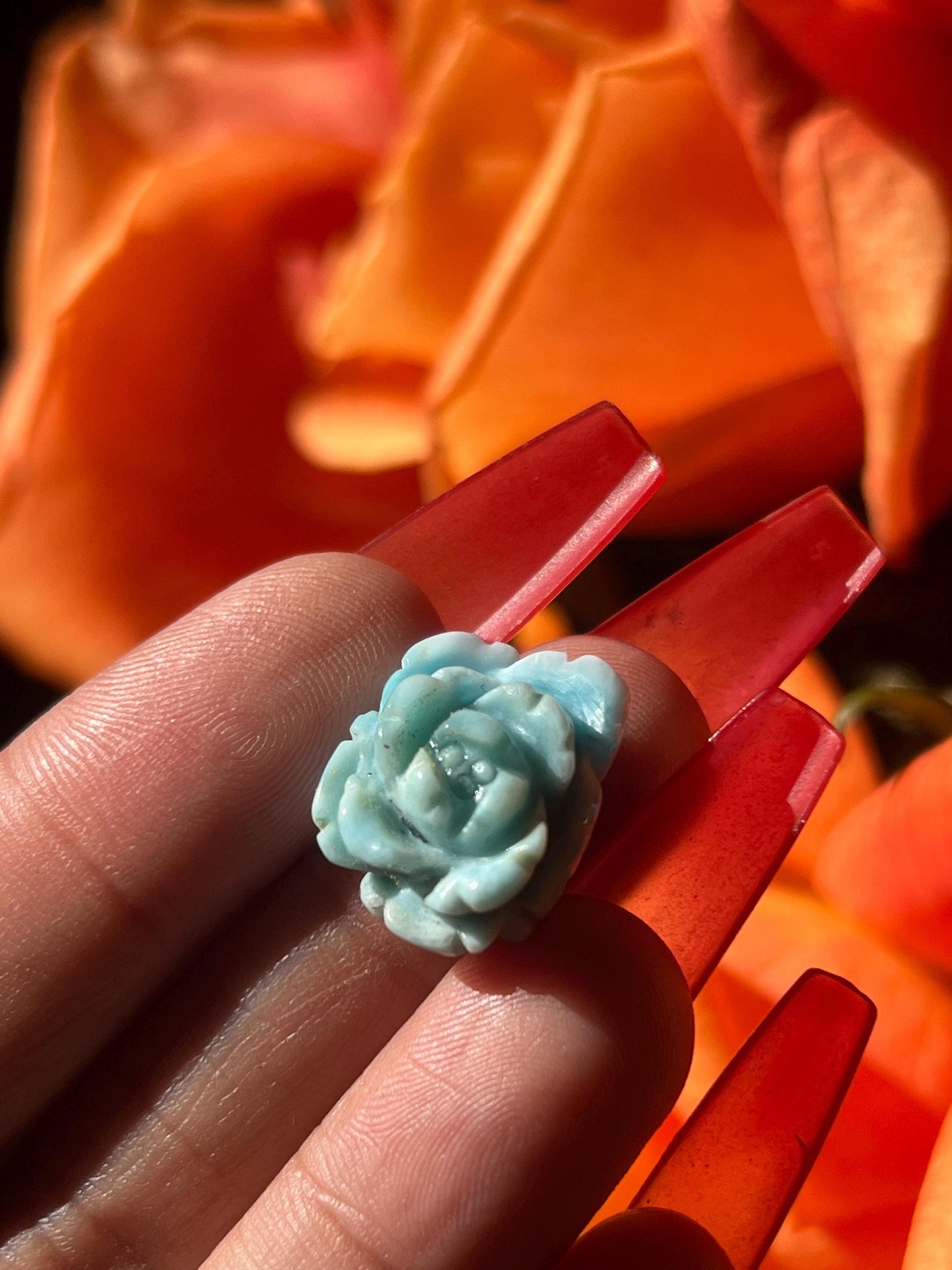 Small Larimar Flower, Larimar Charm, Larimar Flower, Larimar Cab, Larimar stone cabs, Crystal Gifts, Spiritual Gifts, Crystal Jewelry,