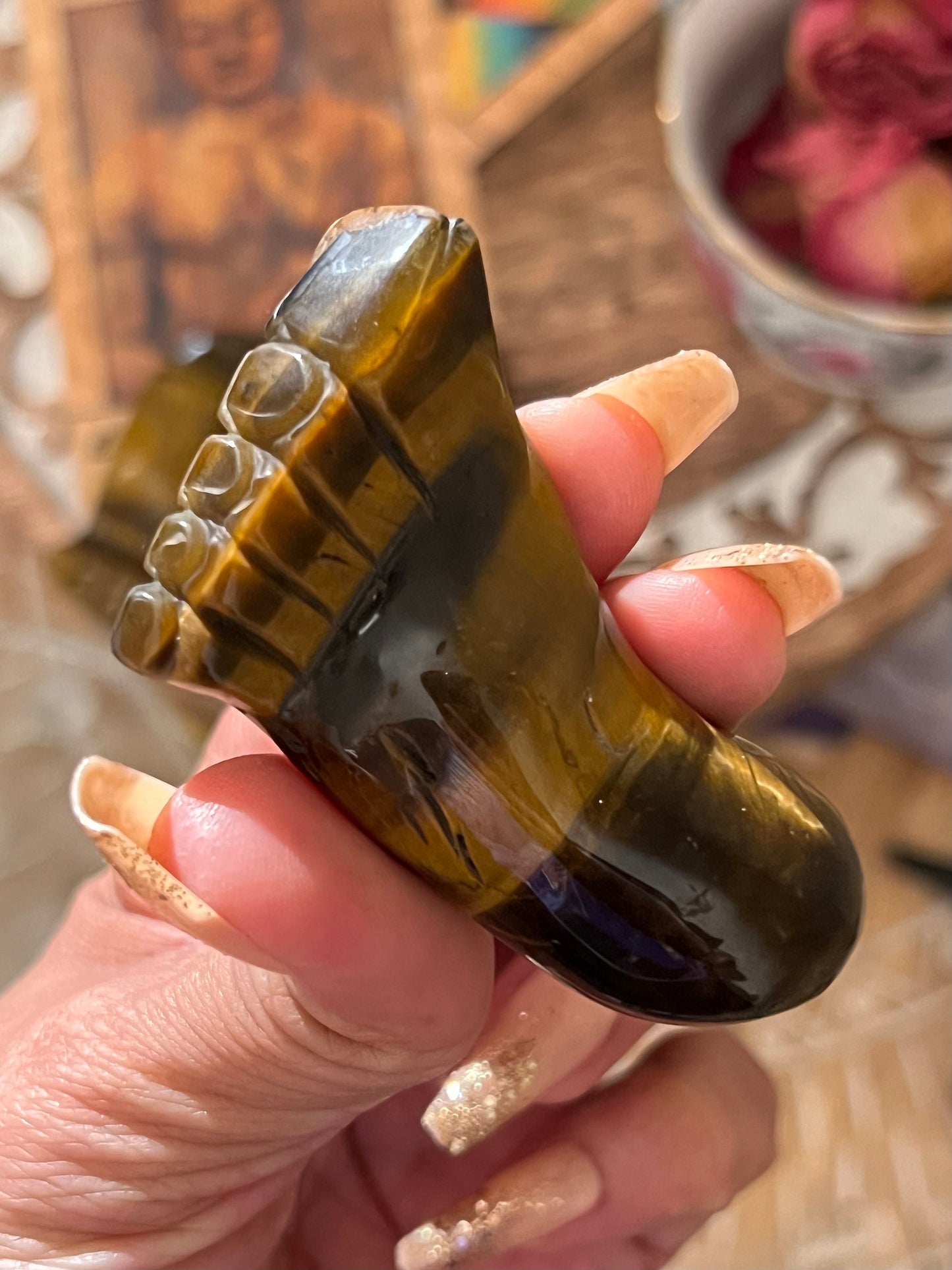 Tiger Eye Foot, Tiger Eye Feet, Tiger Eye Carving, Tiger Eye, Crystal Gifts, Crystal Carvings, Cute Gifts, Feng Shui Decoration,