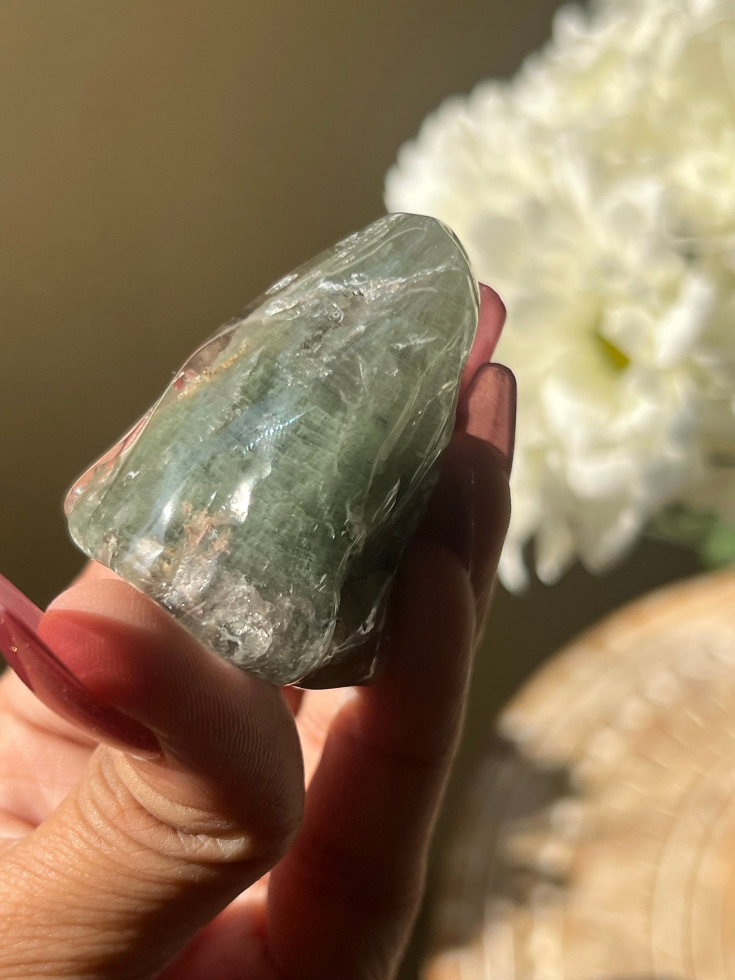 Garden Quartz Tumble Stone, Lodolite Quartz free form, Garden Quartz High Grade Tumble stone