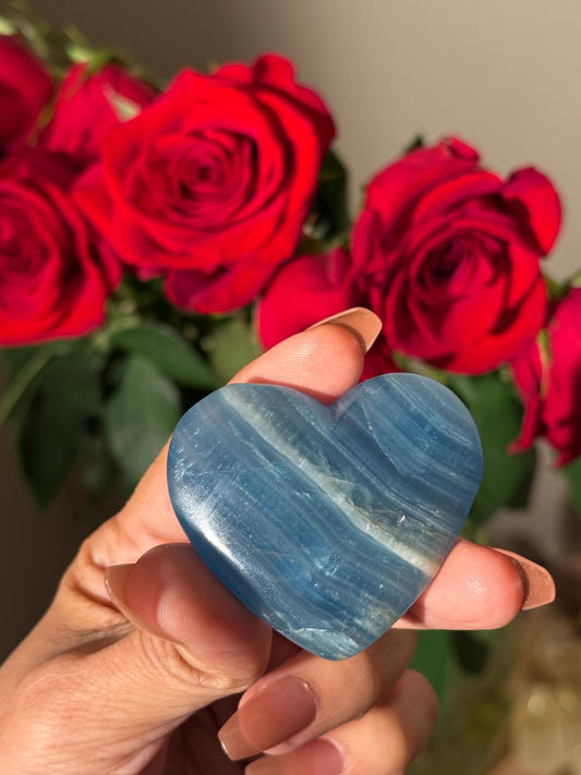 Blue Onyx Heart, BLUE ONYX, Lemurian Aquatine Heart, Crystal Gifts, Metaphysical Gifts, Valentines day Gift, Crystal Hearts, MINI