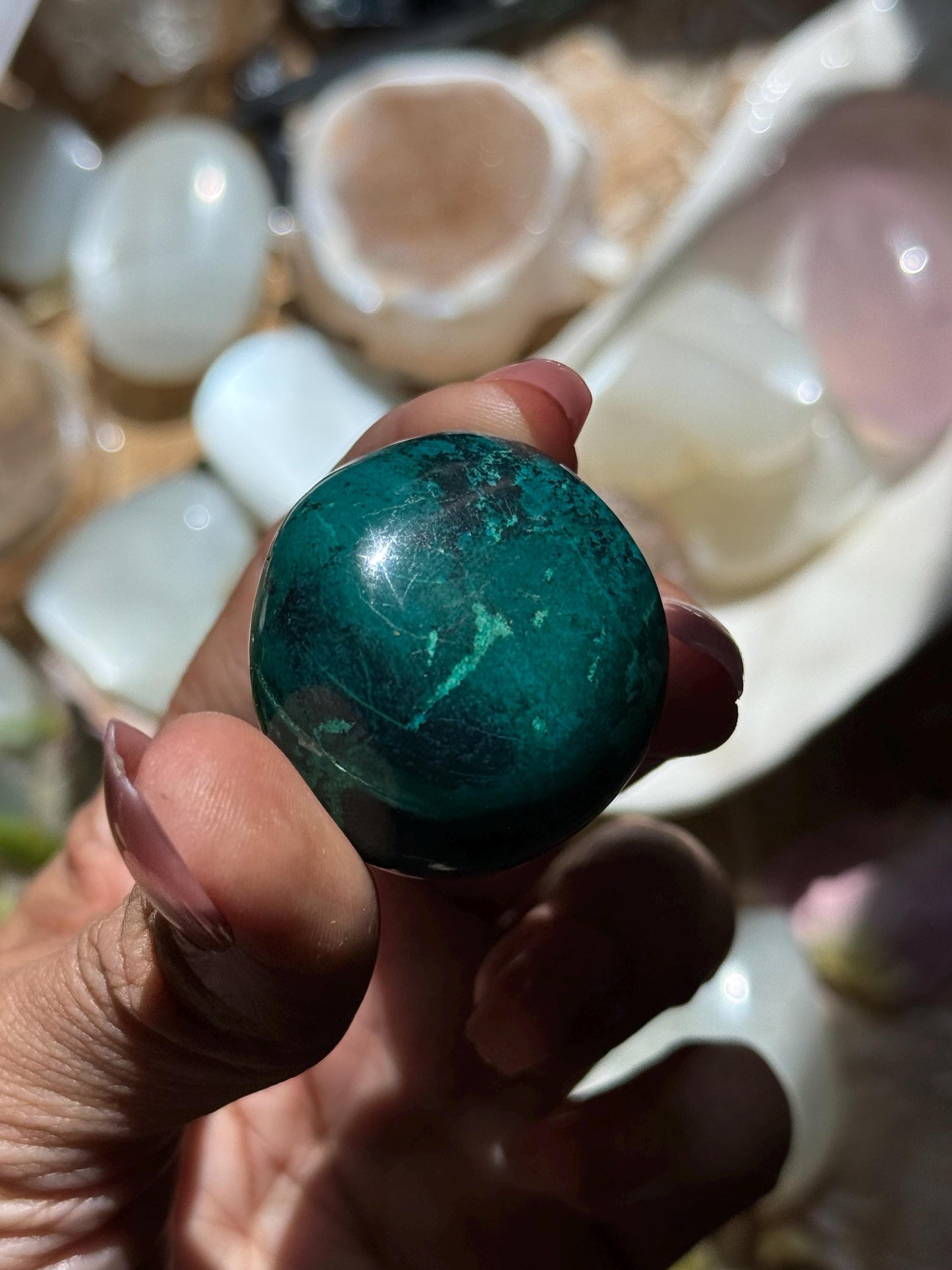 Chrysocolla tumble, Polished Chrysocolla, Natural Chrysocolla, Malachite Chrysocolla Tumble, Crystal Gifts, Tumble Crystals, SMALL
