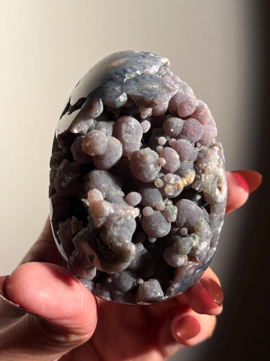 Grape Agate Egg, Druzy Grape Agate, Botryoidal Chalcedony, Grape Agate Cluster, Purple Chalcedony, Regular 'low' grade, Oddities, Weird Core