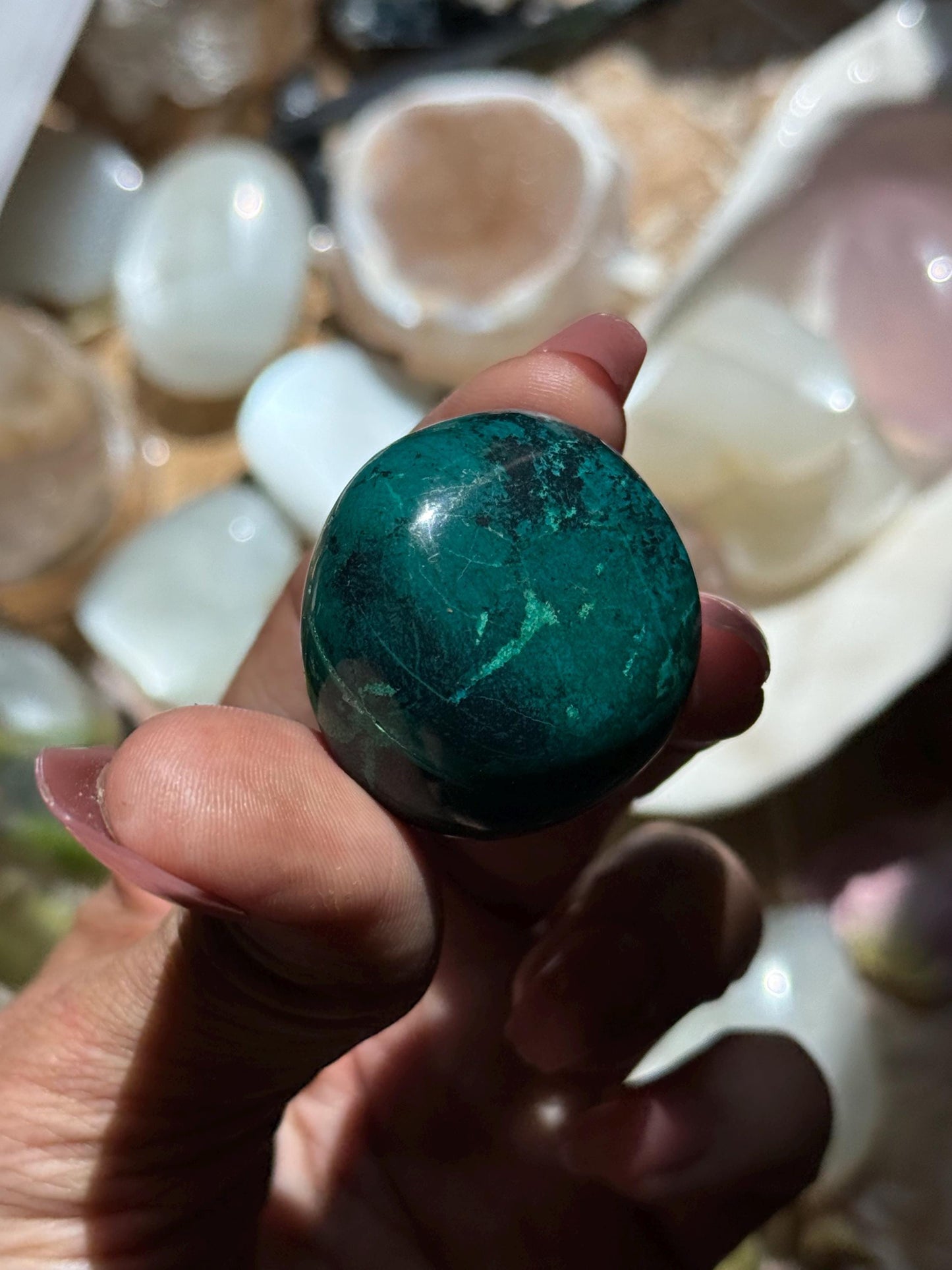Chrysocolla tumble, Polished Chrysocolla, Natural Chrysocolla, Malachite Chrysocolla Tumble, Crystal Gifts, Tumble Crystals, SMALL