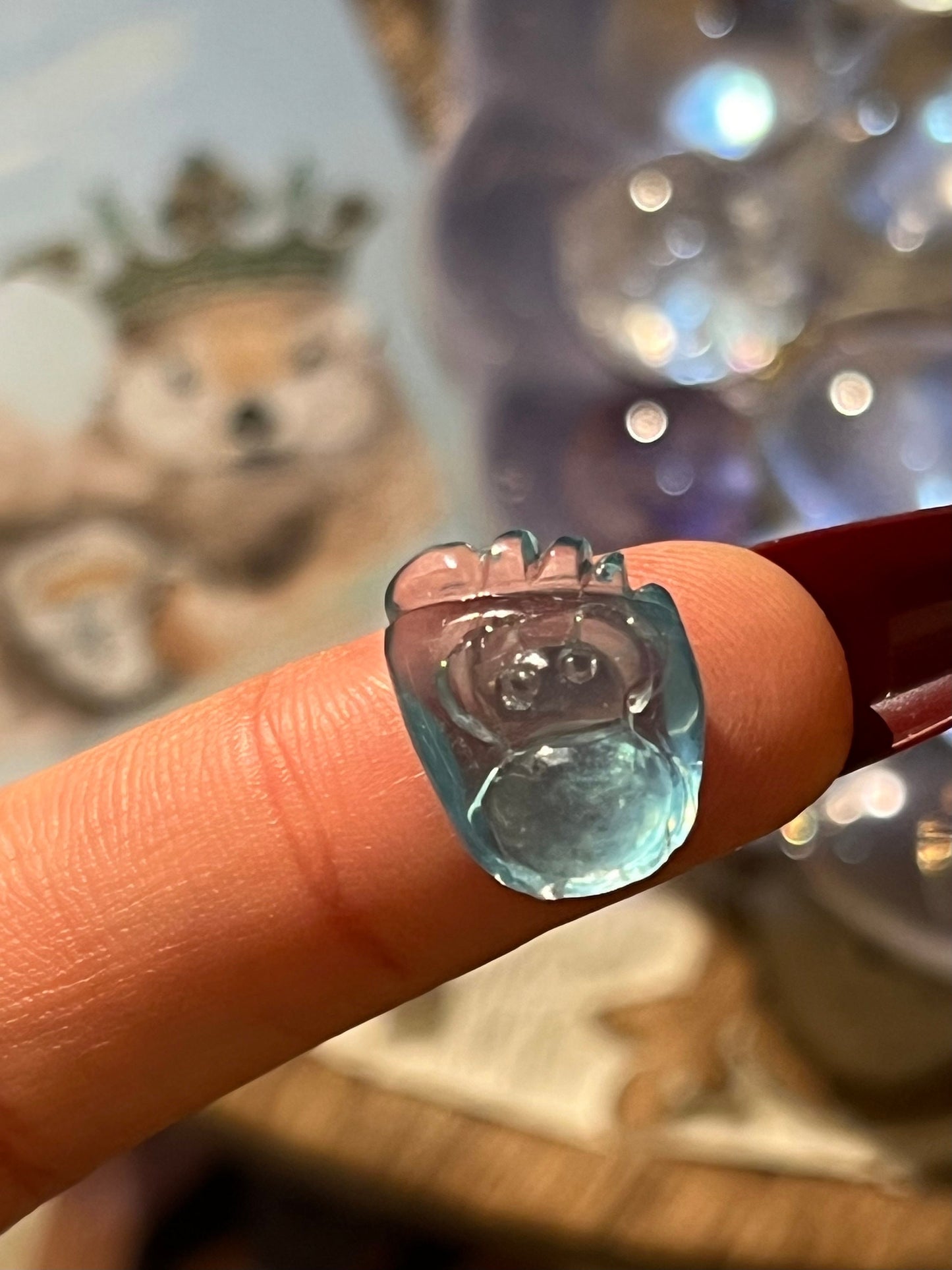 Aquamarine Foot Charm, Blue Aquamarine, Gemstone, Aquamarine Jewelry, Aquamarine Gemstone, Aquamarine Gifts, Crystal Carvings,