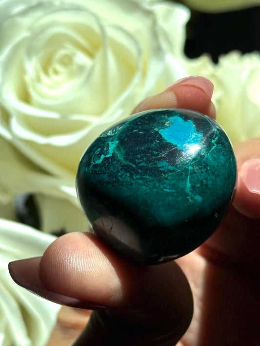 Chrysocolla tumble, Polished Chrysocolla, Natural Chrysocolla, Malachite Chrysocolla Tumble, Crystal Gifts, Tumble Crystals, SMALL