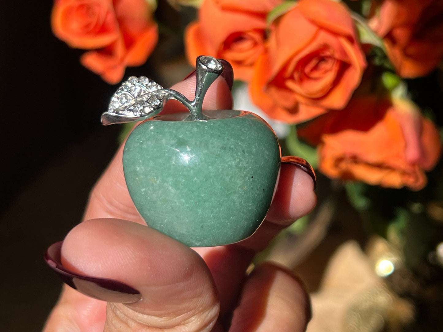 Cute Aventurine Apple, Aventurine Crystal Carving, Crystal Gifts, Teacher Gifts, Aventurine Apple, Crystal Apples,