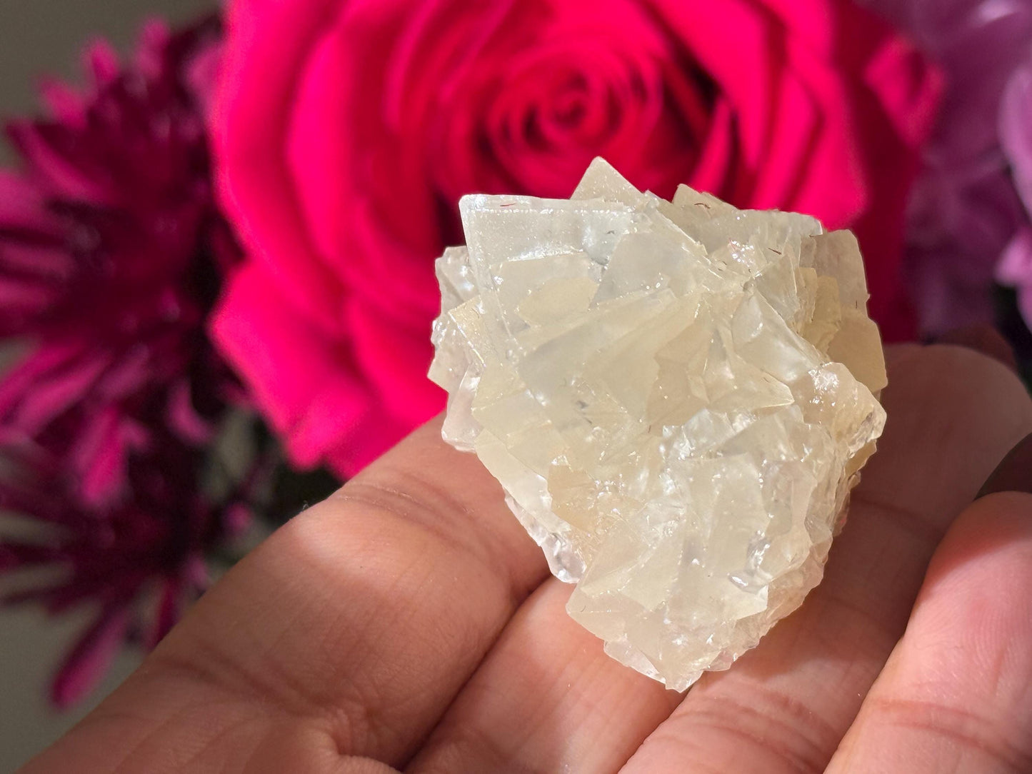 Cubic Calcite Specimen, Calcite From India, Raw Calcite, UV reactive Calcite from India, Fluorescent Mineral Specimen, MINI SIZE