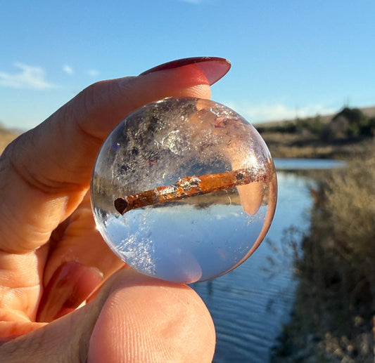 Red Rutile Quartz, Copper Rutilated Quartz Sphere, Copper Rutile, Rutilated Quartz, Crystals, Crystal Gifts, Unique Gift Idea,