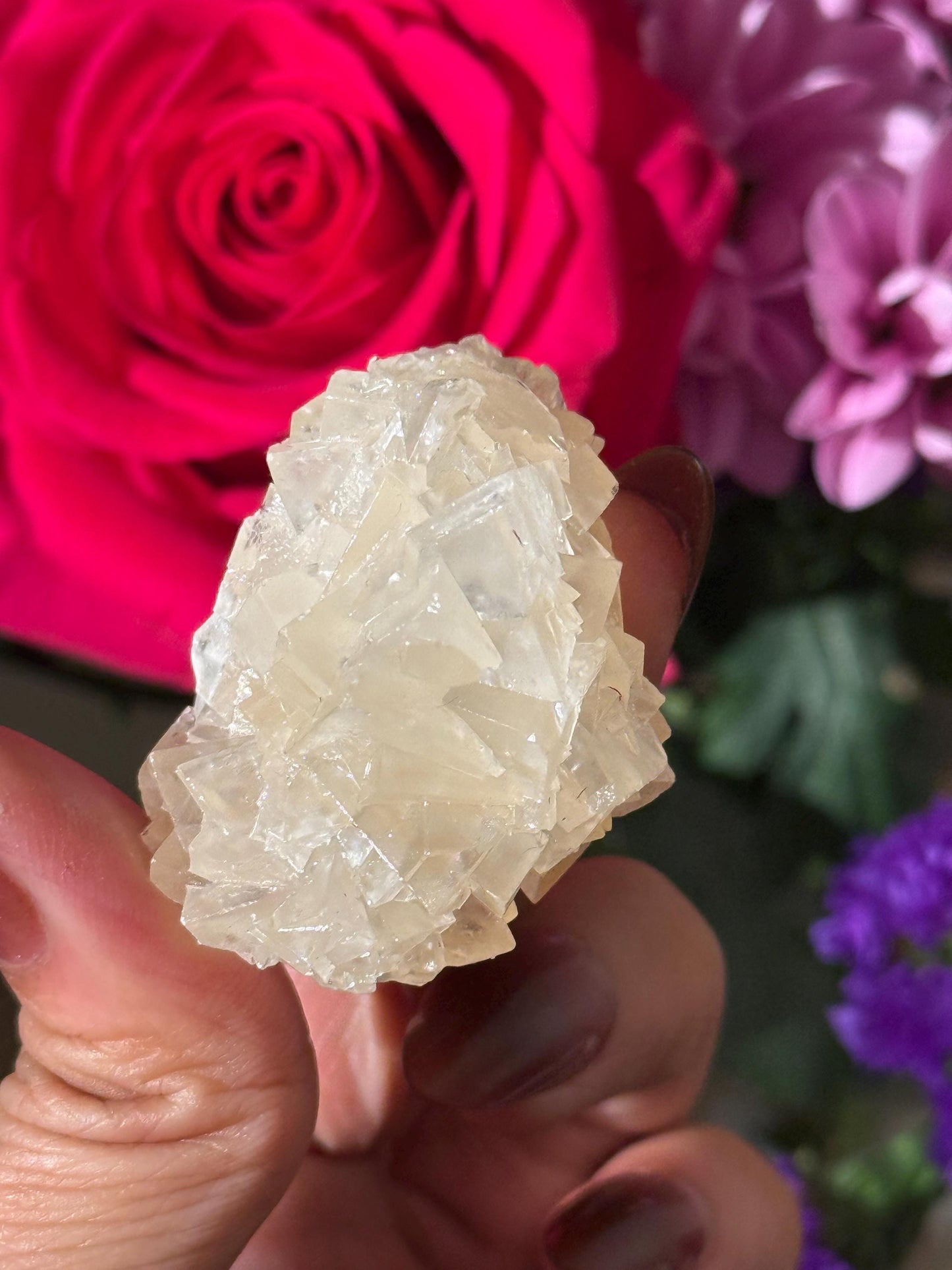 Cubic Calcite Specimen, Calcite From India, Raw Calcite, UV reactive Calcite from India, Fluorescent Mineral Specimen, MINI SIZE