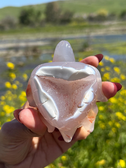 Druzy Agate Turtle, Orca Agate Turtle Carving, Turtle Spirit Animal, Crystal Gifts, Turtle Crystal Carving, Gift for Crystal Lovers