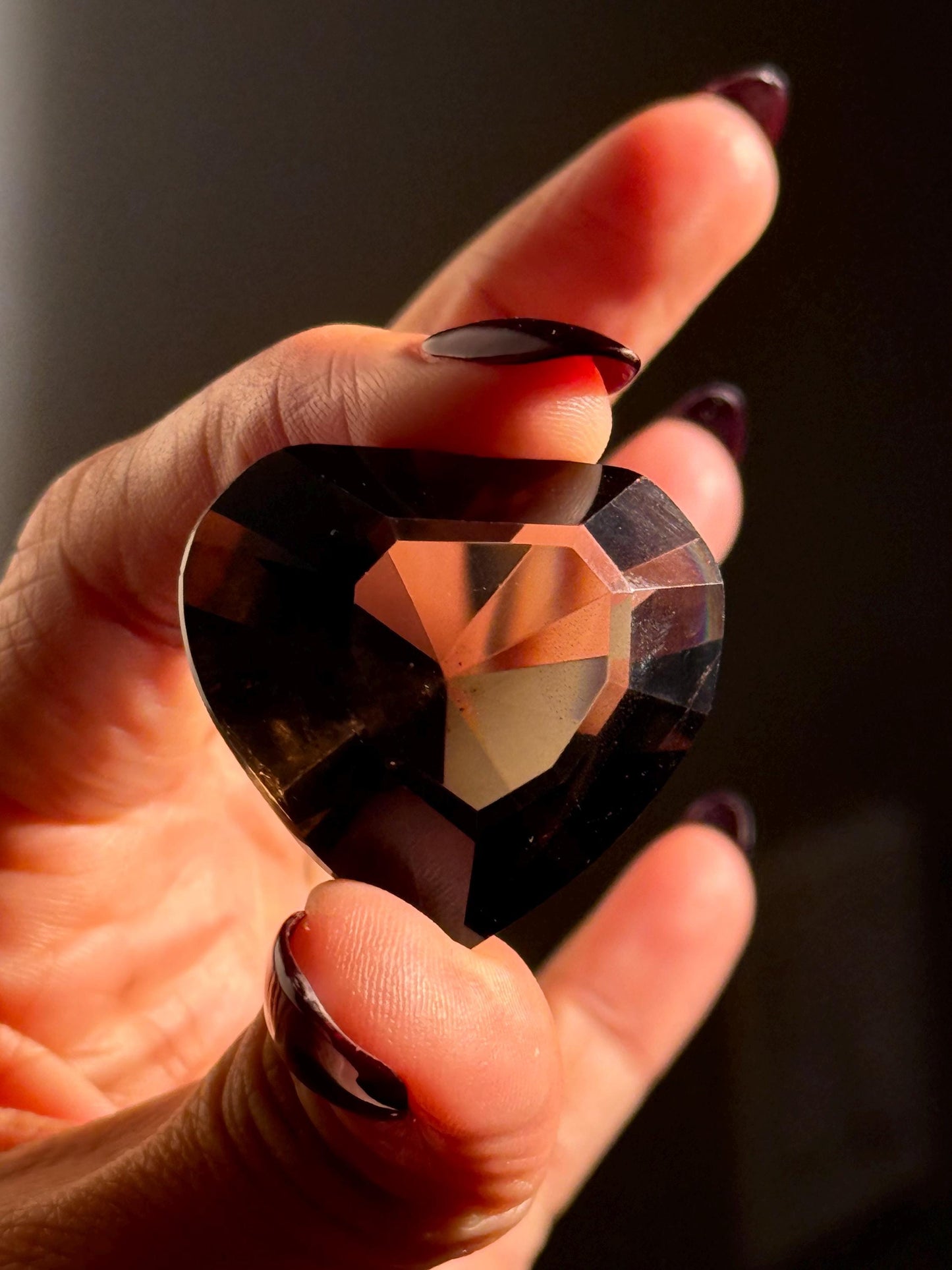 Faceted Smoky Quartz Heart, Smoky Quartz Heart, Highest Quality Quartz, Faceted Crystals, Faceted Smoky Quartz, Crystal Gifts,