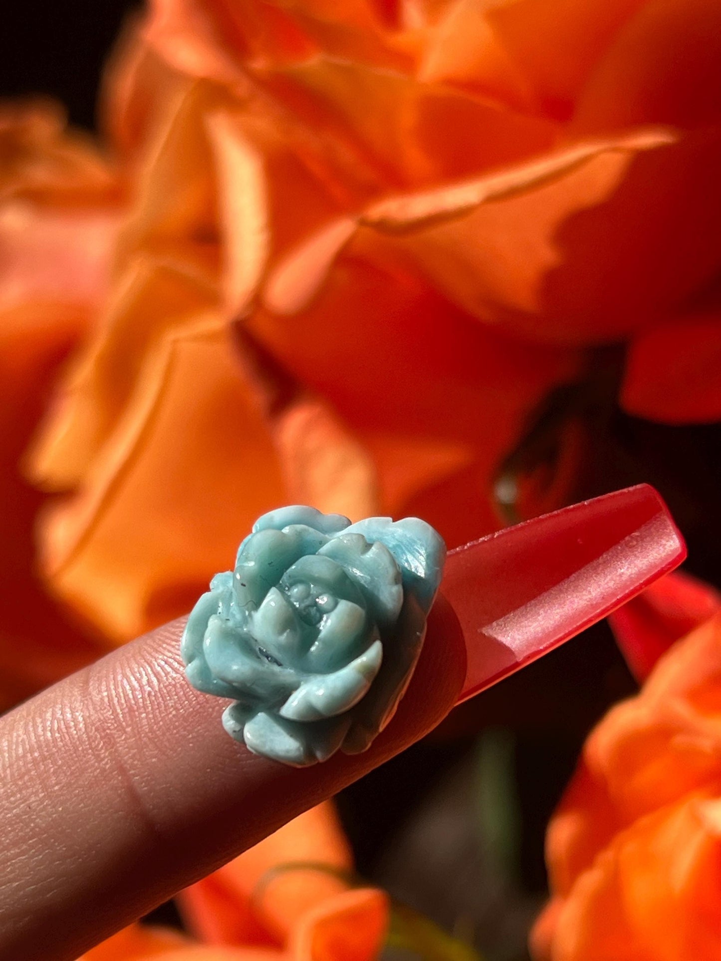 Small Larimar Flower, Larimar Charm, Larimar Flower, Larimar Cab, Larimar stone cabs, Crystal Gifts, Spiritual Gifts, Crystal Jewelry,