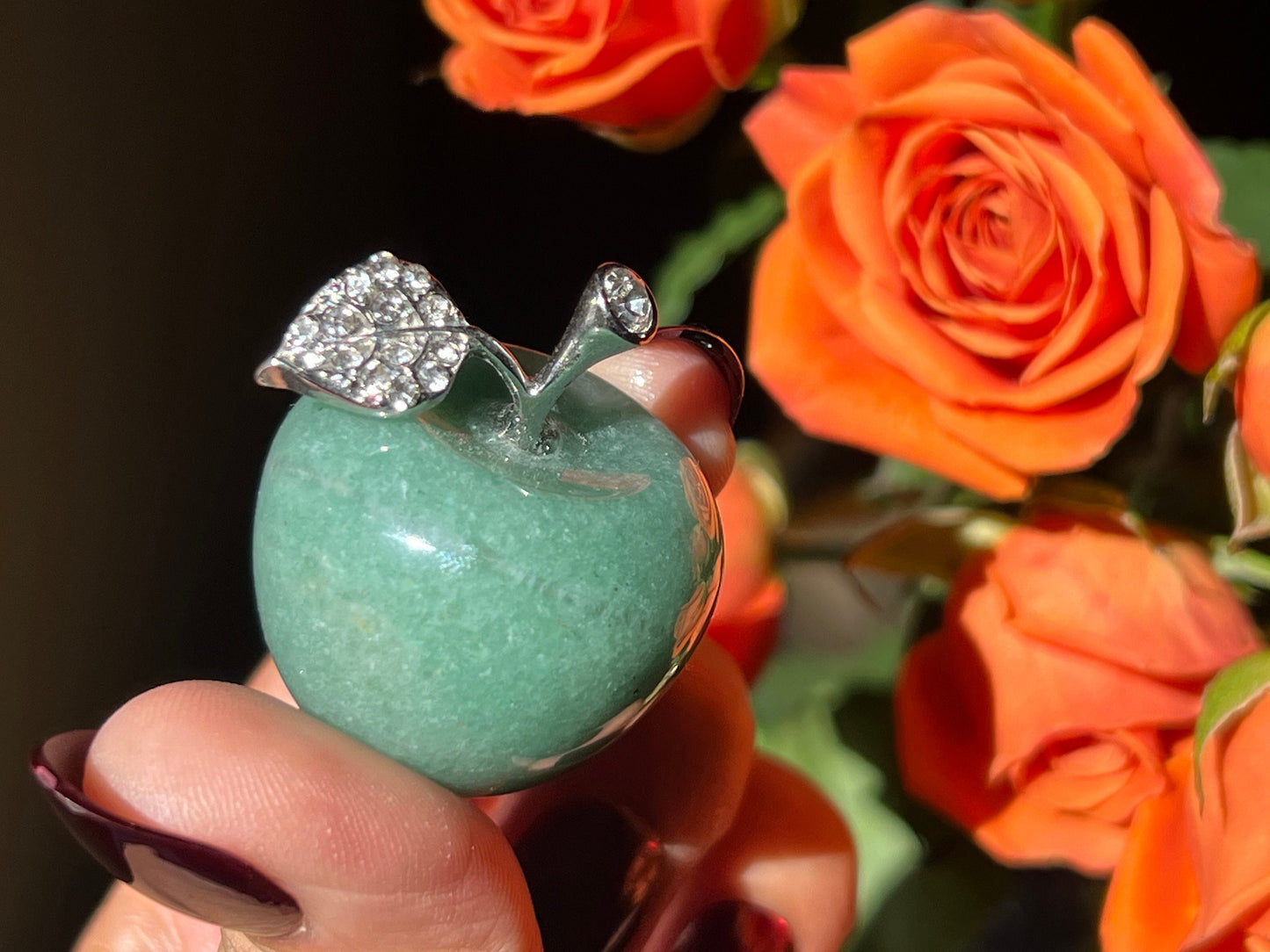 Cute Aventurine Apple, Aventurine Crystal Carving, Crystal Gifts, Teacher Gifts, Aventurine Apple, Crystal Apples,
