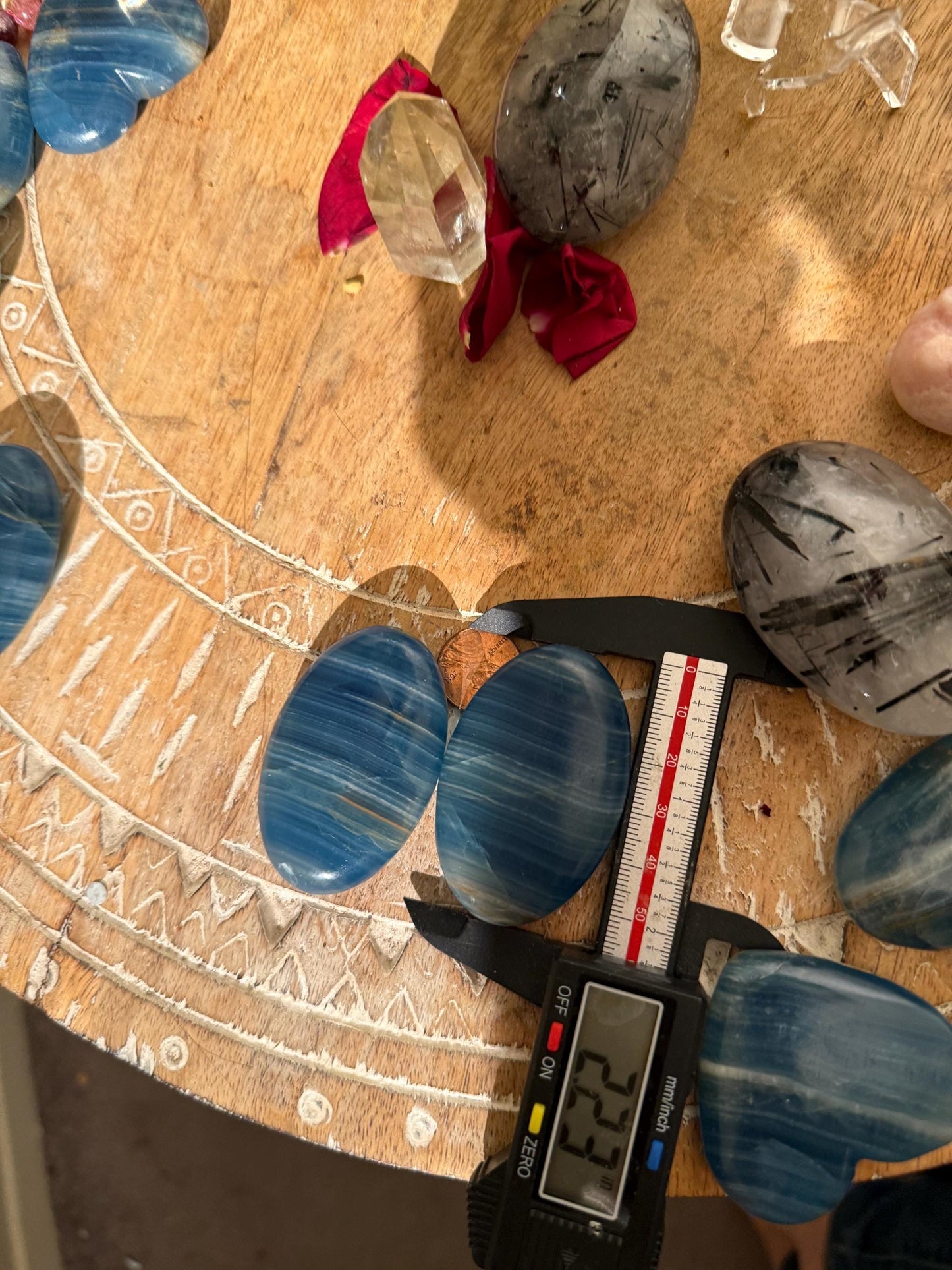 Blue Onyx Palmstone, Lemurian Aquatine, Crystal, Aquarine Palmstone, Metaphysical Gifts, Valentines day Gift, Crystal Gifts, MINI