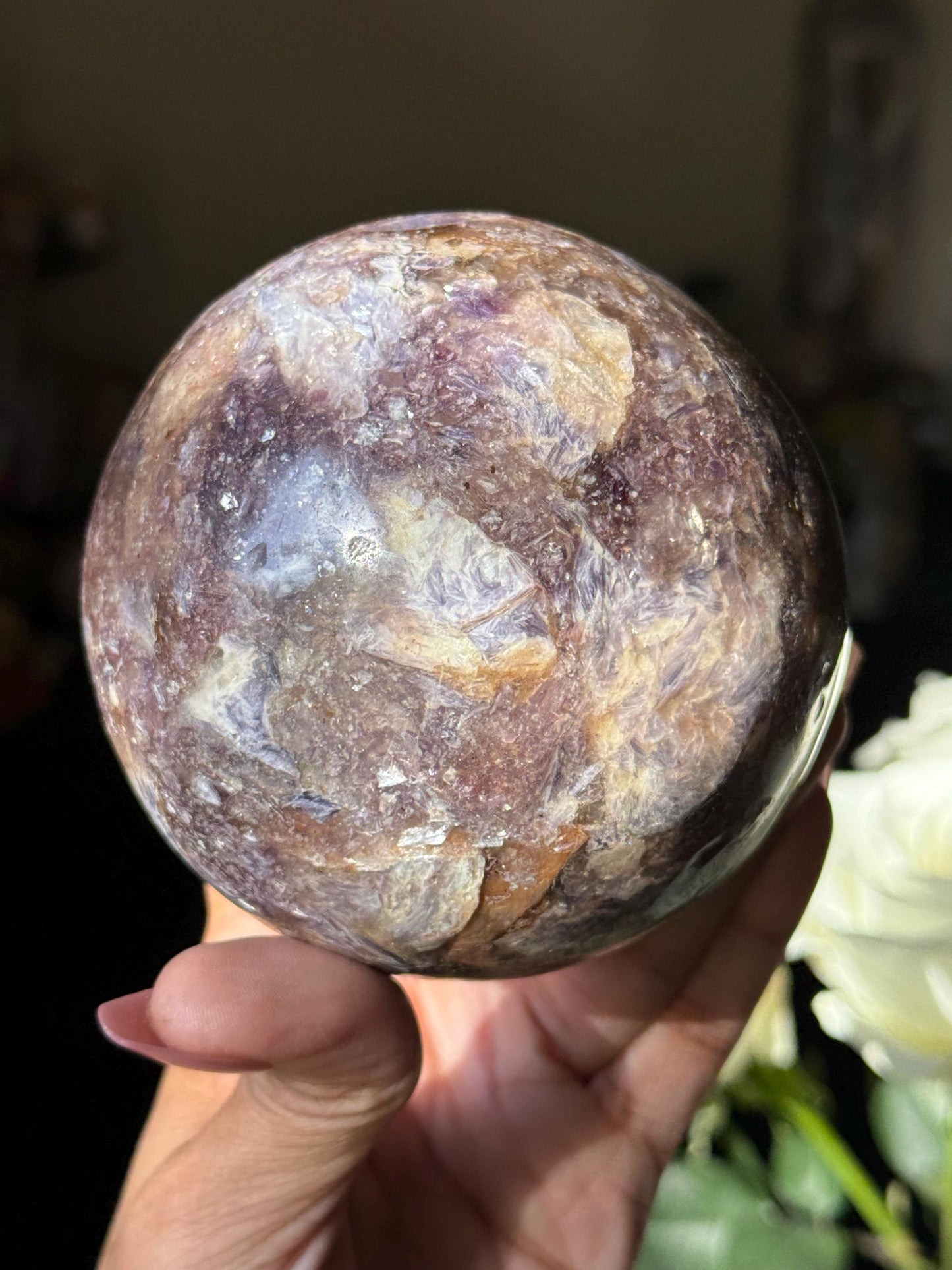 Large Lepidolite Sphere, Purple Mica Crystal, Muscovite Crystal, Purple Mica, Crystal Ball, Large, Lepidiolite