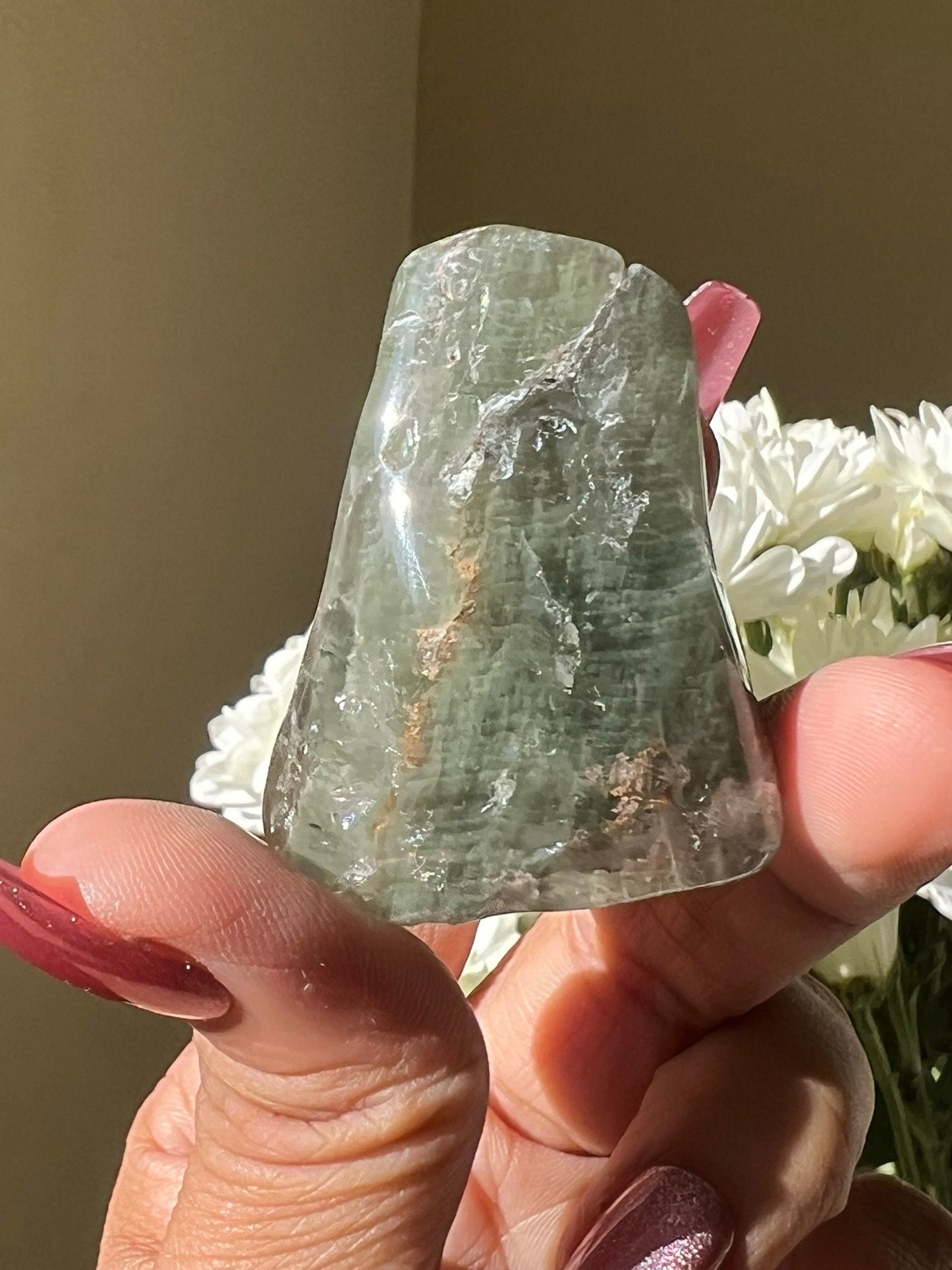 Garden Quartz Tumble Stone, Lodolite Quartz free form, Garden Quartz High Grade Tumble stone