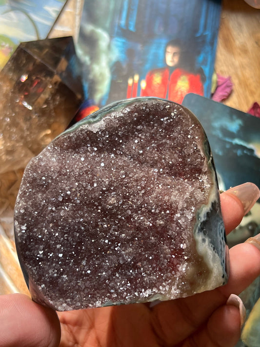 Sugar Druzy Geode, Cut Base Amethyst, Amethyst, Amethyst Geode Cut base, Crystals, Crystal Gift