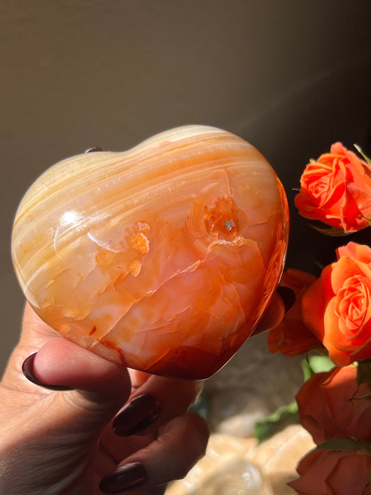 Lovely Carnelian Heart, Carnelian, Carnelian Crystal heart, Crystal Gift, Metaphysical Gift, Crystal Gifts, Healing Crystals, Crystals