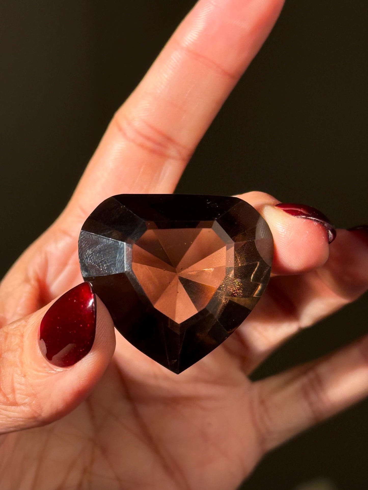 Faceted Smoky Quartz Heart, Smoky Quartz Heart, Highest Quality Quartz, Faceted Crystals, Faceted Smoky Quartz, Crystal Gifts,