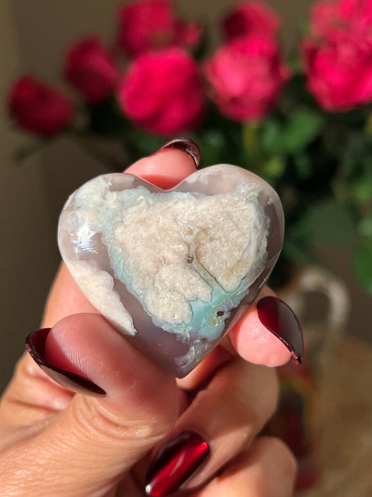 Green flower agate, Black Flower Agate Sphere, Rare Black Flower Agate, Cherry Blossom Agate, Sakura Agate