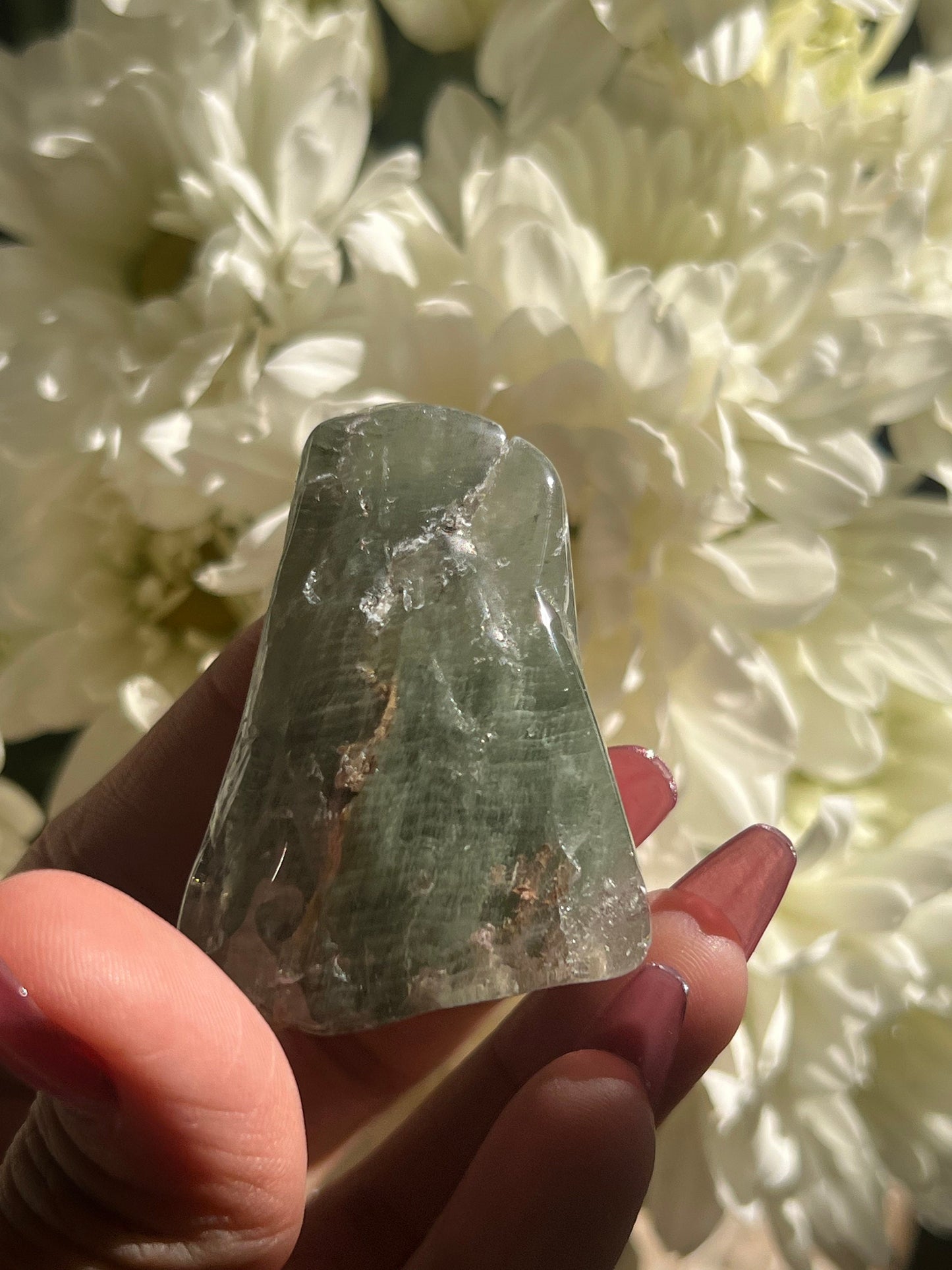 Garden Quartz Tumble Stone, Lodolite Quartz free form, Garden Quartz High Grade Tumble stone