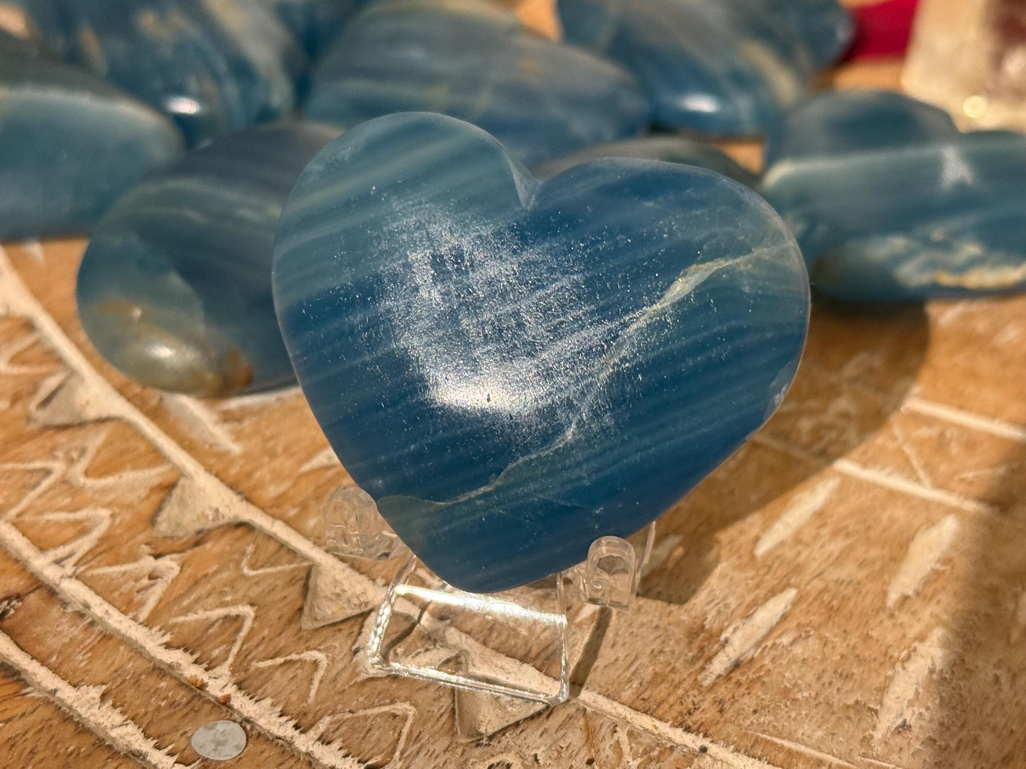 Blue Onyx Heart, BLUE ONYX, Lemurian Aquatine Heart, Crystal Gifts, Metaphysical Gifts, Valentines day Gift, Crystal Hearts, MINI