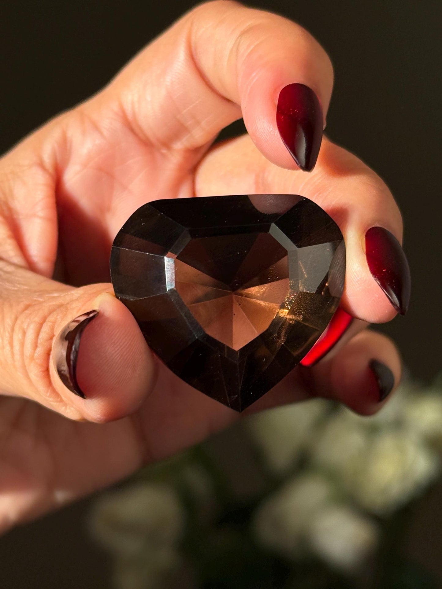 Faceted Smoky Quartz Heart, Smoky Quartz Heart, Highest Quality Quartz, Faceted Crystals, Faceted Smoky Quartz, Crystal Gifts,