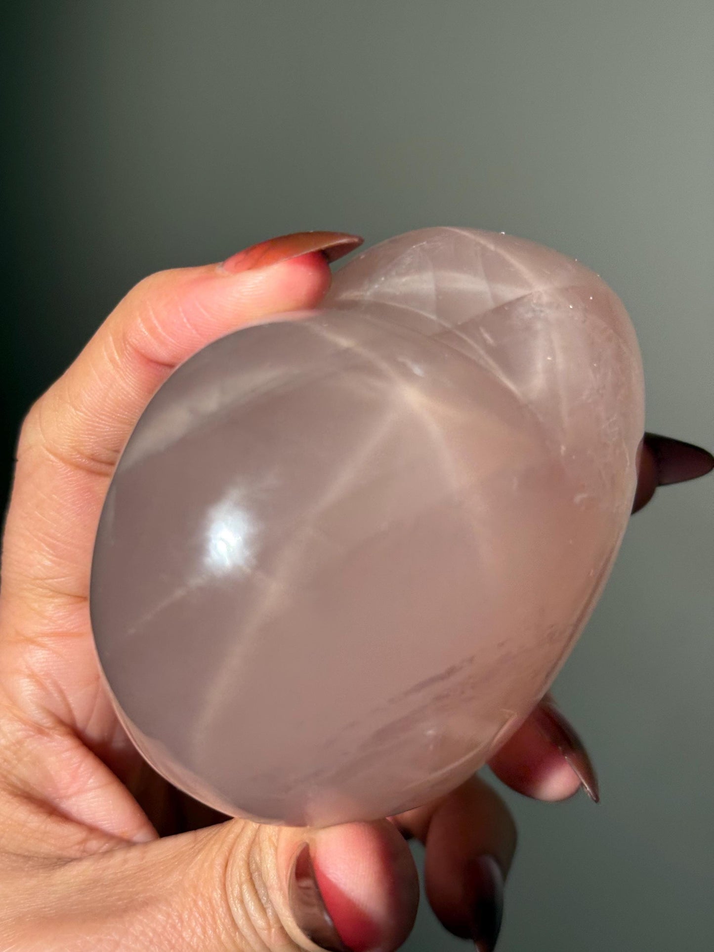 Star Flash Rose Quartz Heart, Dark Rose Quartz Heart, Rose Quartz, Crystals For Love, Crystal Gifts, Crystal hearts, Double Star Rose Quartz