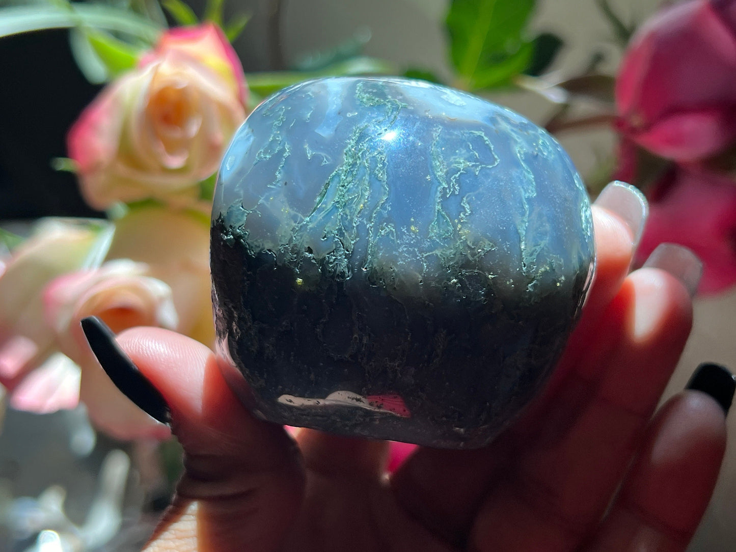 Small Moss Agate Skull, Druzy Moss Agate, Moss Agate Crystal, Crystal Gifts, Metaphysical Gifts, Witch Decoration, Crystal Skulls, SMALL