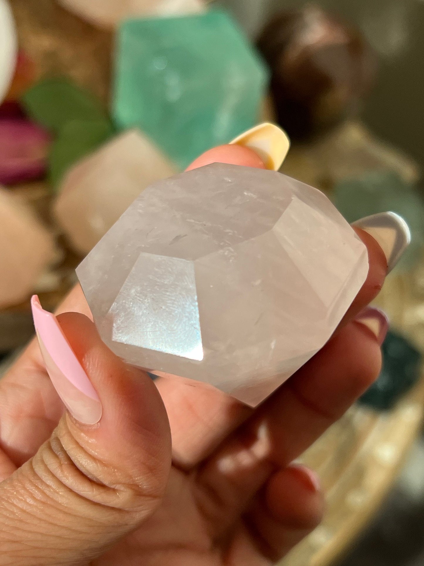 Small Rose Quartz Diamond Carving, Rose Quartz Diamond, Authentic Natural Rose Quartz, Rose Quartz, Crystals Gift, Metaphysical gits,