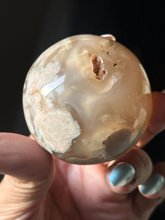 Flower Agate Sphere, Flower Agate, Small Flower Agate Sphere, Cherry Blossom Agate, Sakura Agate, Healing Crystals, SMALL