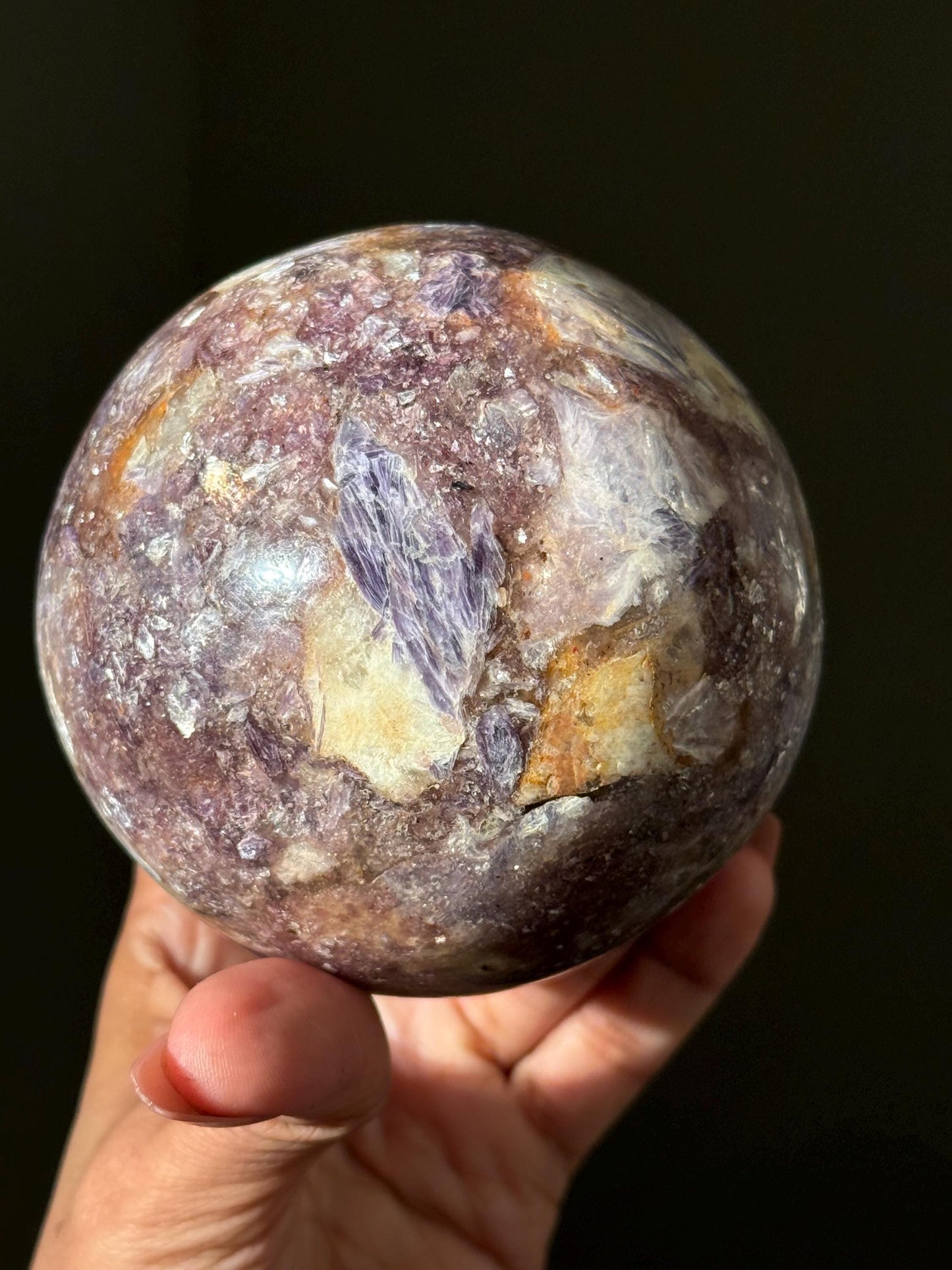Large Lepidolite Sphere, Purple Mica Crystal, Muscovite Crystal, Purple Mica, Crystal Ball, Large, Lepidiolite