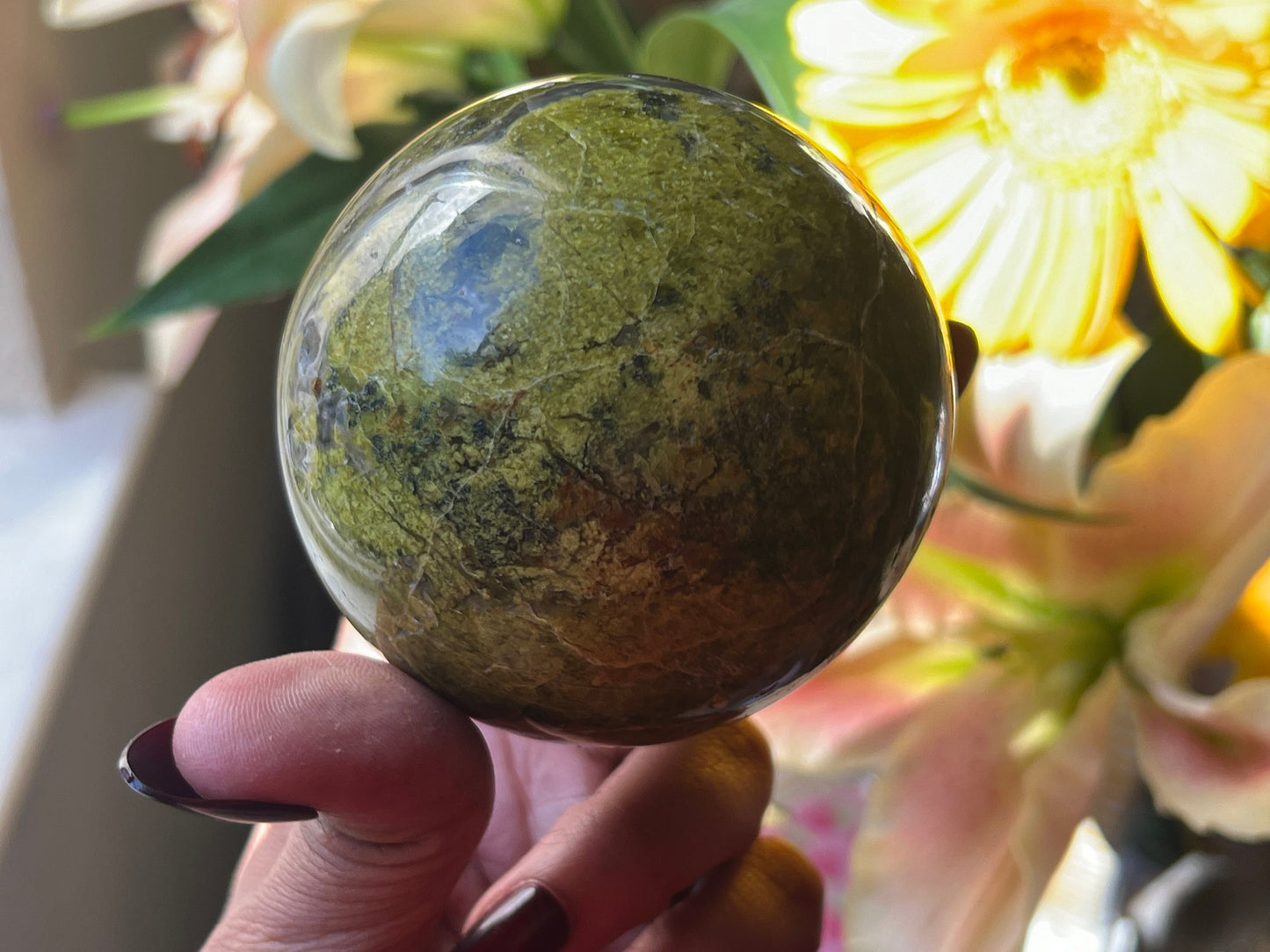 Large Green Opal, Green Opal Stone, Pistachio Opal, Opal Freeform, Palm Stone, Heart Chakra Healing Crystal, Crystals for Greif,