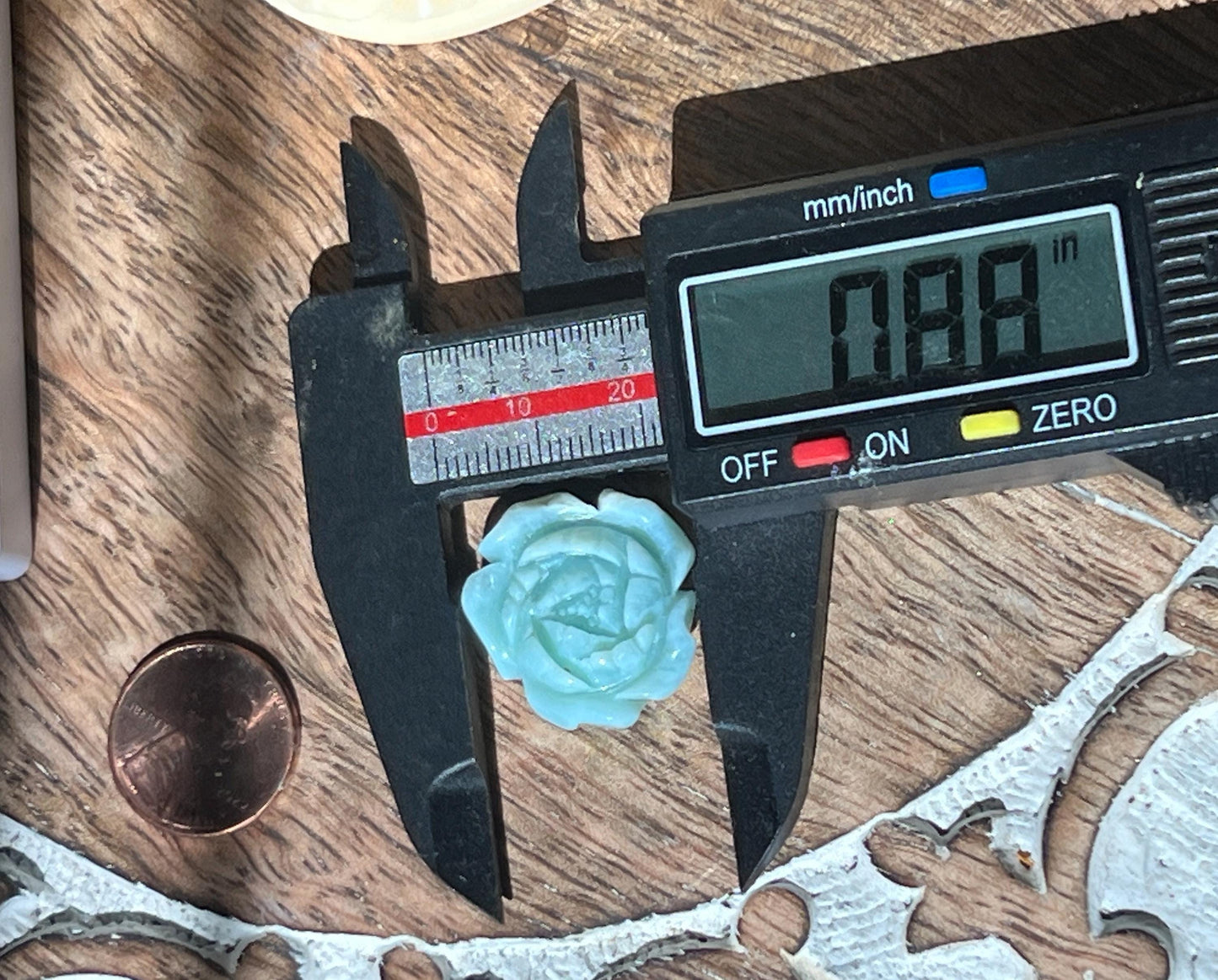 Precious Larimar Flower, Larimar Charm, Larimar Flower, Larimar Cab, Larimar stone cabs, Crystal Gifts, Spiritual Gifts, Crystal Jewelry
