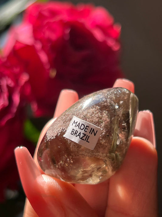 Small Lodolite Lens, Garden Quartz Garden Quartz Lens, Lodolite Quartz, Lodolite Garden Quartz, Scenic Quartz, Healing Crystals, Small