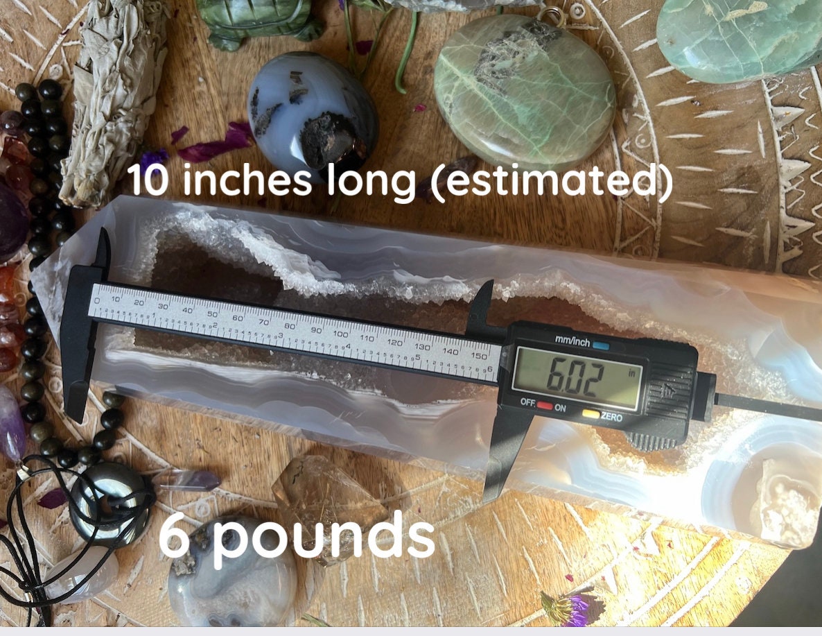 Extra Large Flower Agate Tower - Blue Flower Agate Crystal Statement