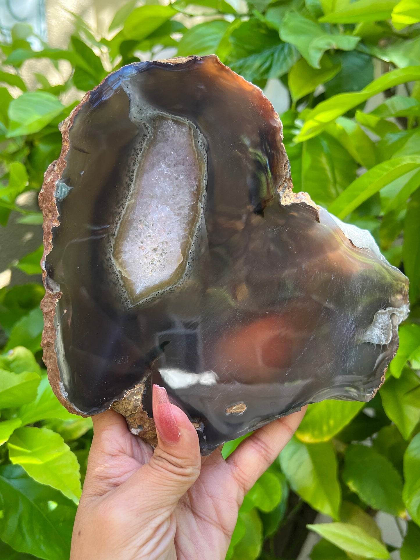 Blue Agate Slab With Amethyst Geode, Polished Amethyst Geode Slab, Crystal Slabs,Home Decoration, Amethyst Slab, Decoration for home