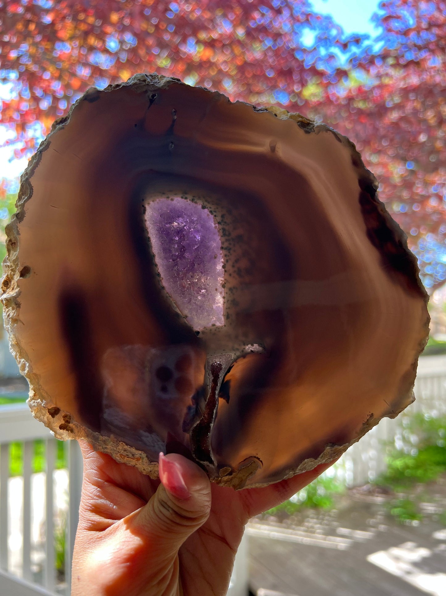 Blue Agate Slab With Amethyst Quartz, Polished Amethyst Slab, Crystal Slabs, Home Decoration, Amethyst Geode Slab From Brazil, Crystal Gifts