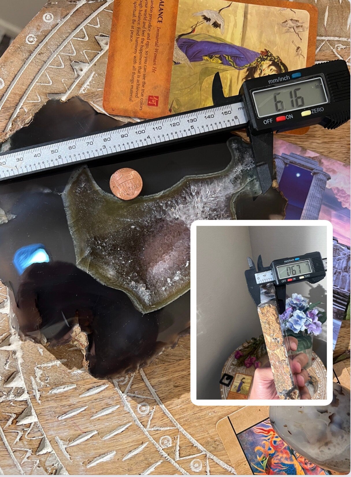 Blue Agate Slab With Amethyst Geode, Polished Amethyst Geode Slab, Crystal Slabs,Home Decoration, Amethyst Slab, Decoration for home