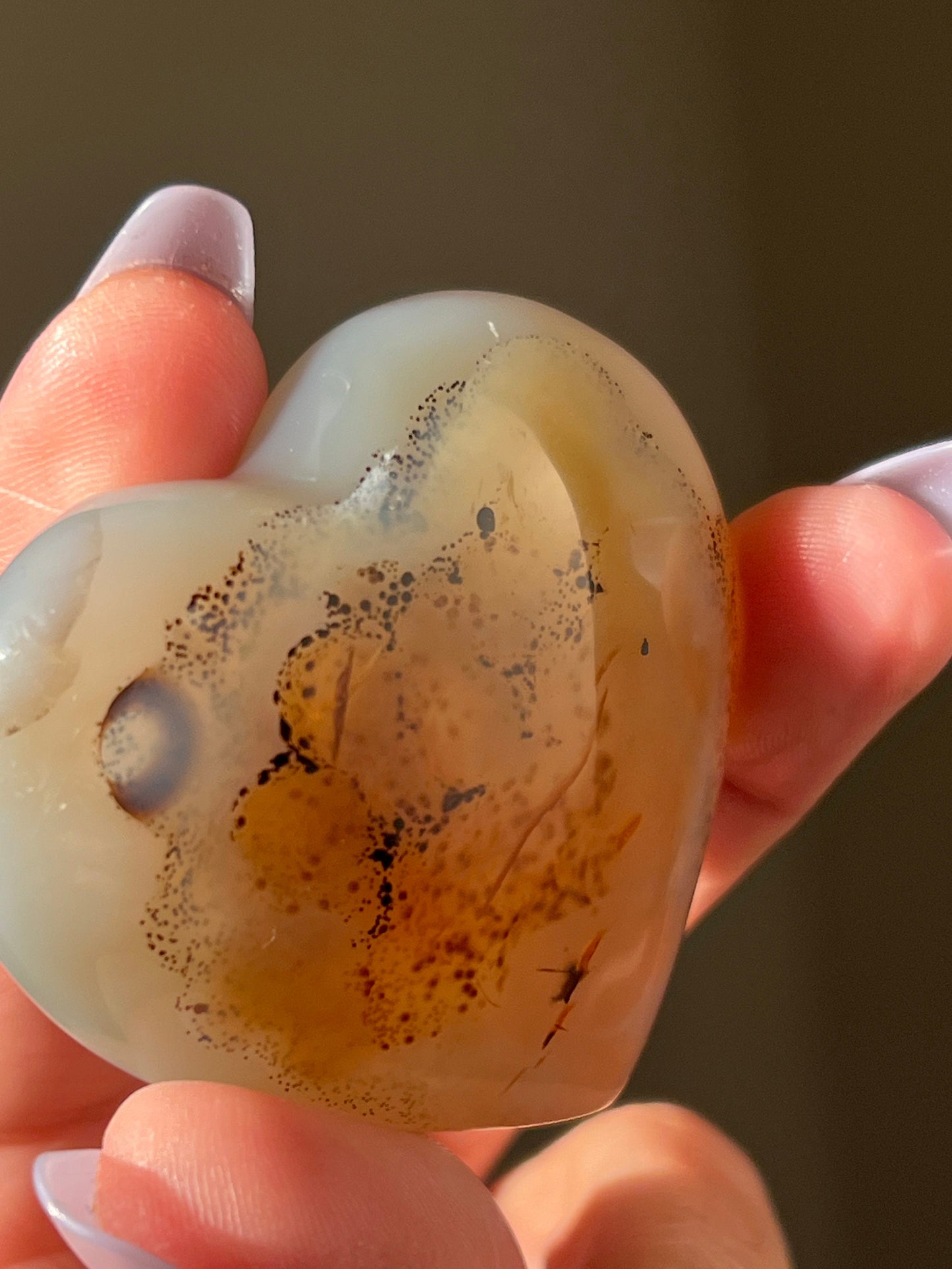 Dendritic Agate Heart, Dendritic Agate, Dendrite, Crystal Hearts, Blue agate Heart, Crystal Gifts, Metaphysical Gifts,