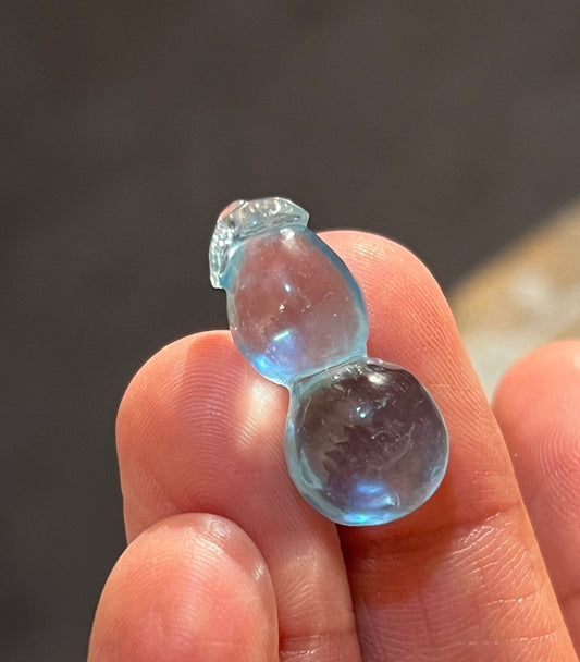 High Grade Aquamarine Gourd Carving, Aquamarine, Aquamarine Fruit Carving, Blue Aquamarine, Gourd Charm, Aquamarine Stones, Gift for her