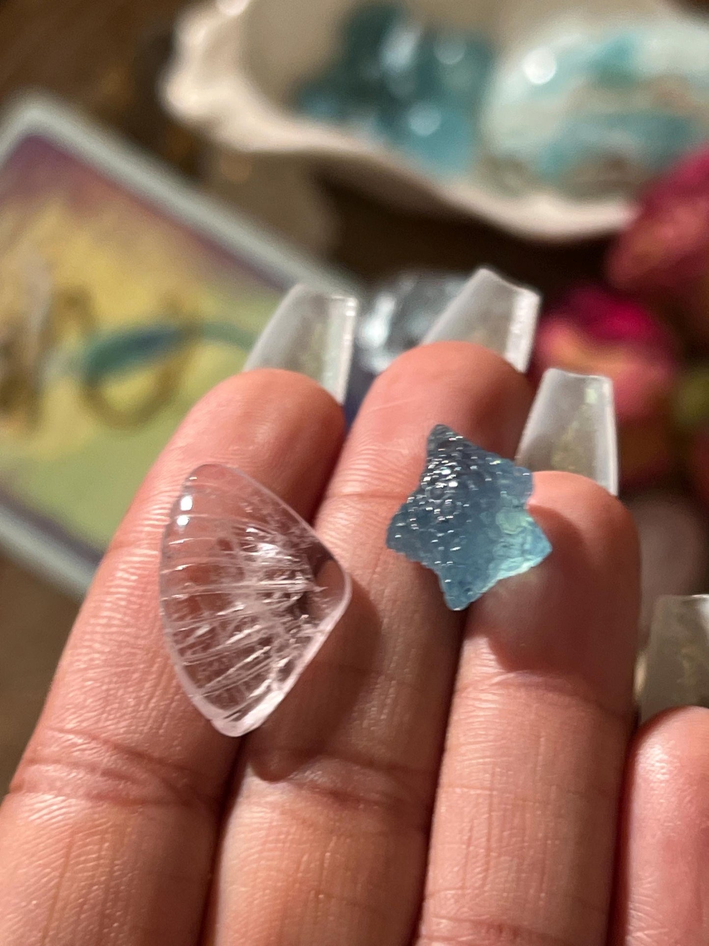 Aquamarine Gift Set, Aquamarine Starfish, Aquamarine Seashell, Morganite Shell, Aquamarine, Morganite, Crystal Gifts, Ocean Sea Gifts