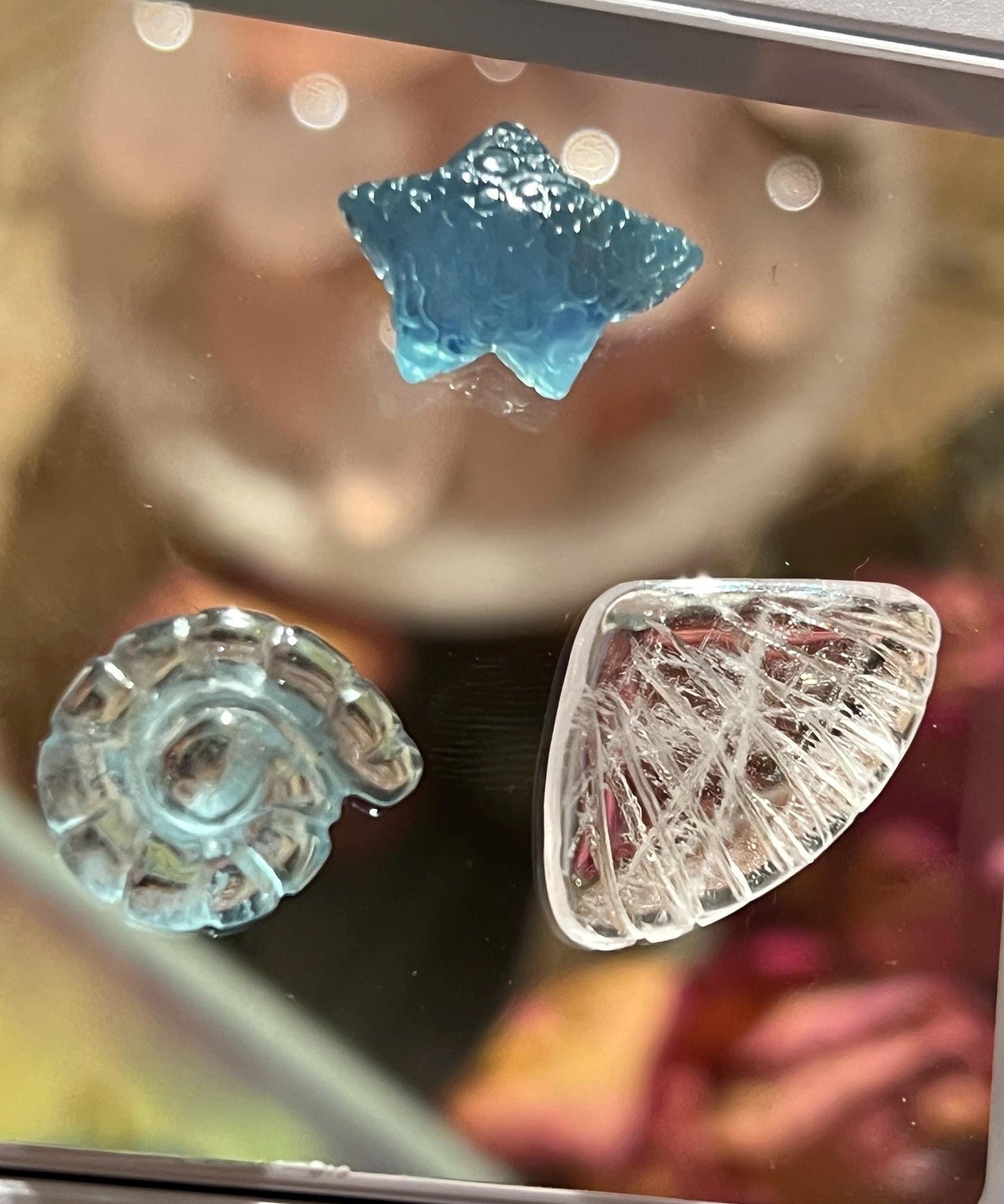 Aquamarine Gift Set, Aquamarine Starfish, Aquamarine Seashell, Morganite Shell, Aquamarine, Morganite, Crystal Gifts, Ocean Sea Gifts